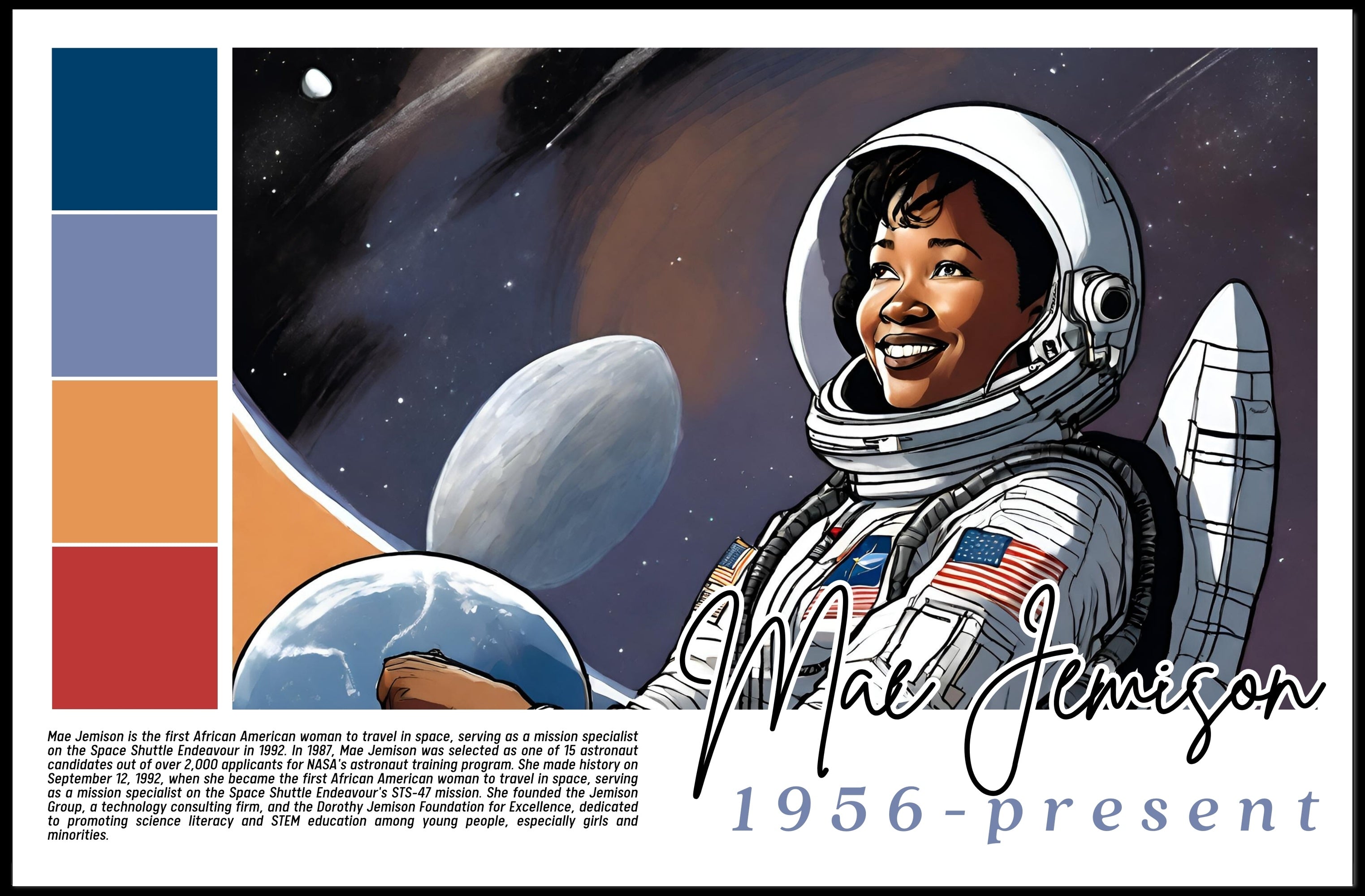Mae Jemison: A Trailblazer in Space Poster