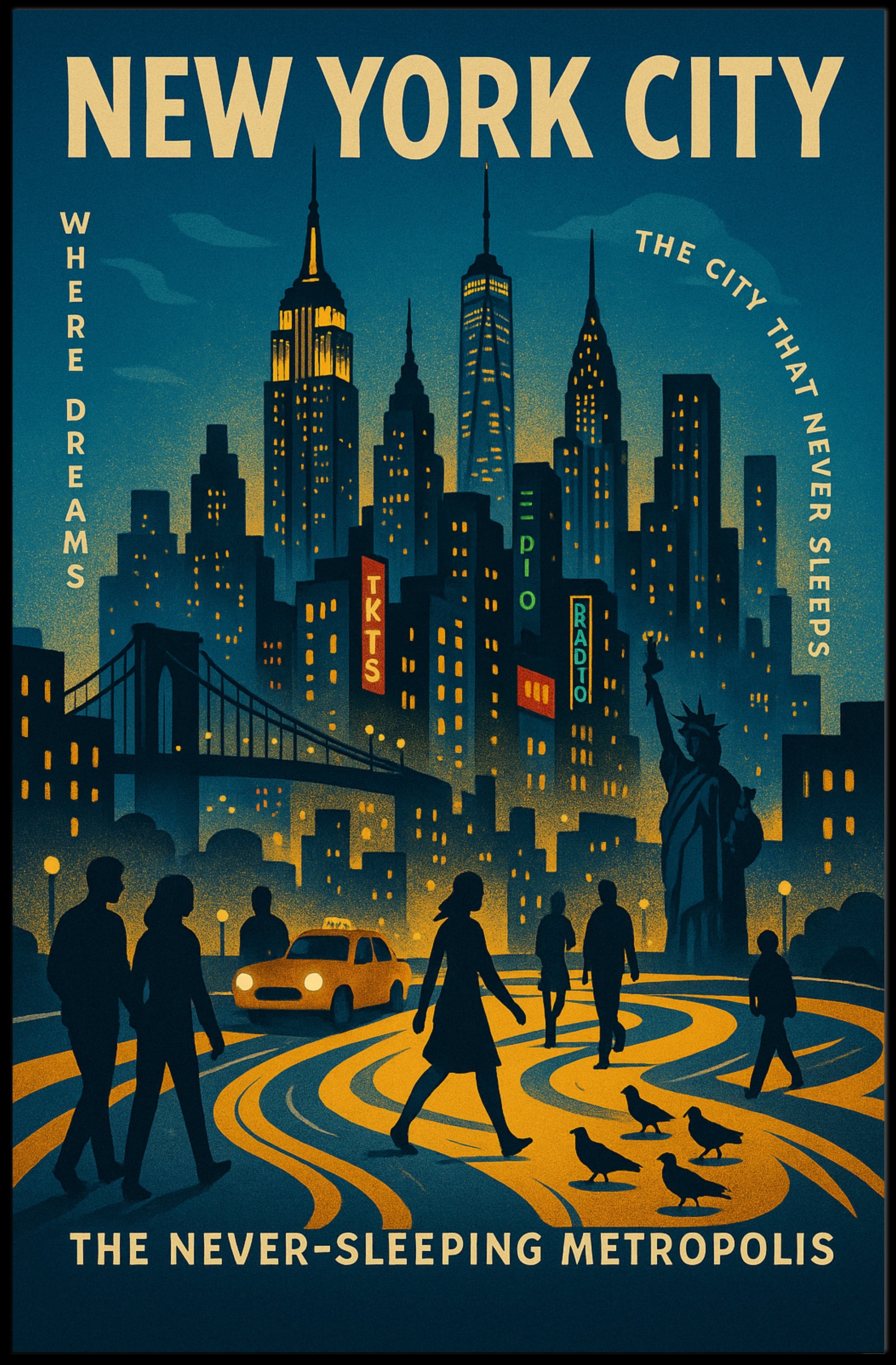 New York City The Never-Sleeping Metropolis Poster