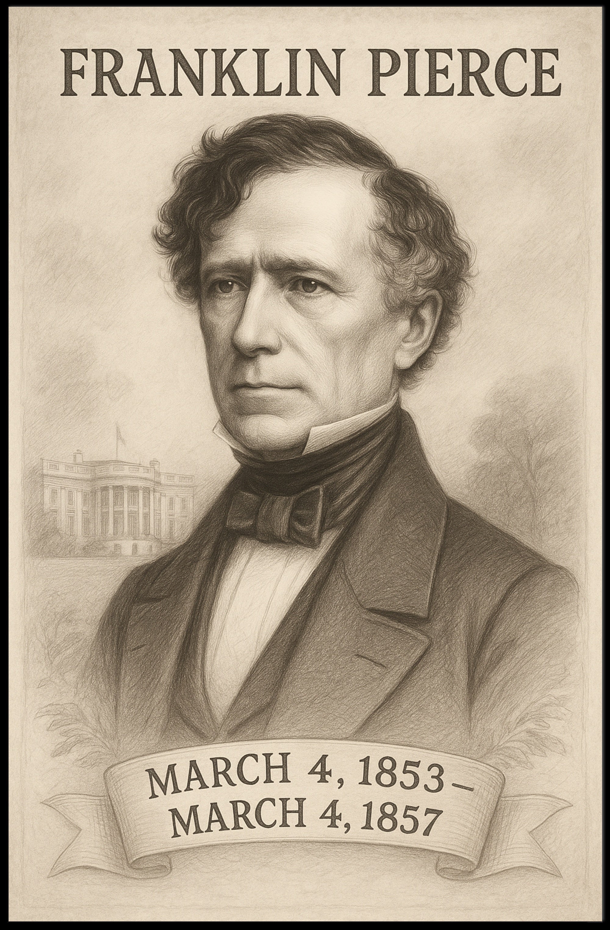 Franklin Pierce Poster Art Print for Home Decor and Vintage Aesthetic PosterGoat