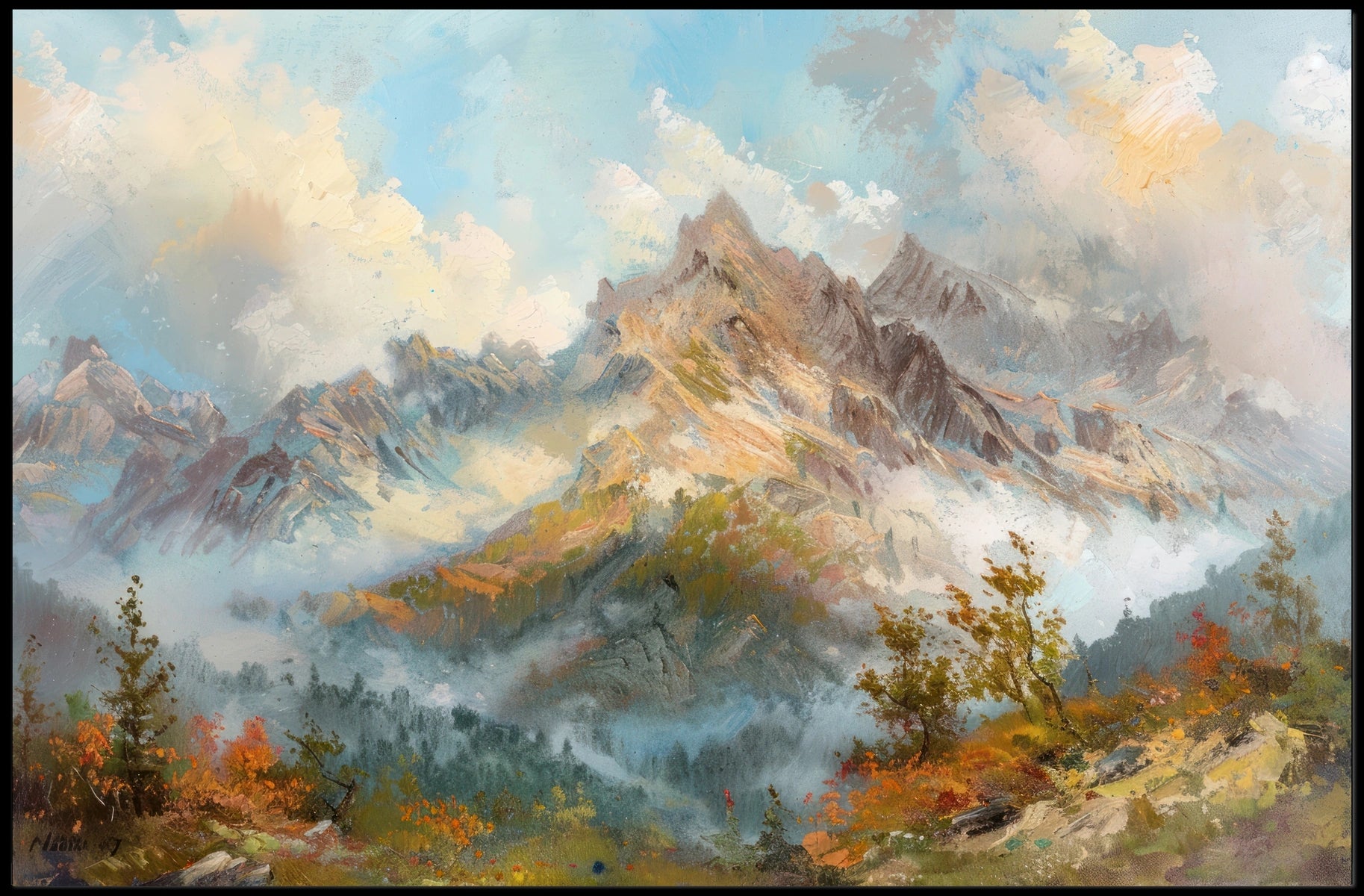 Serene Mountain Landscape Poster