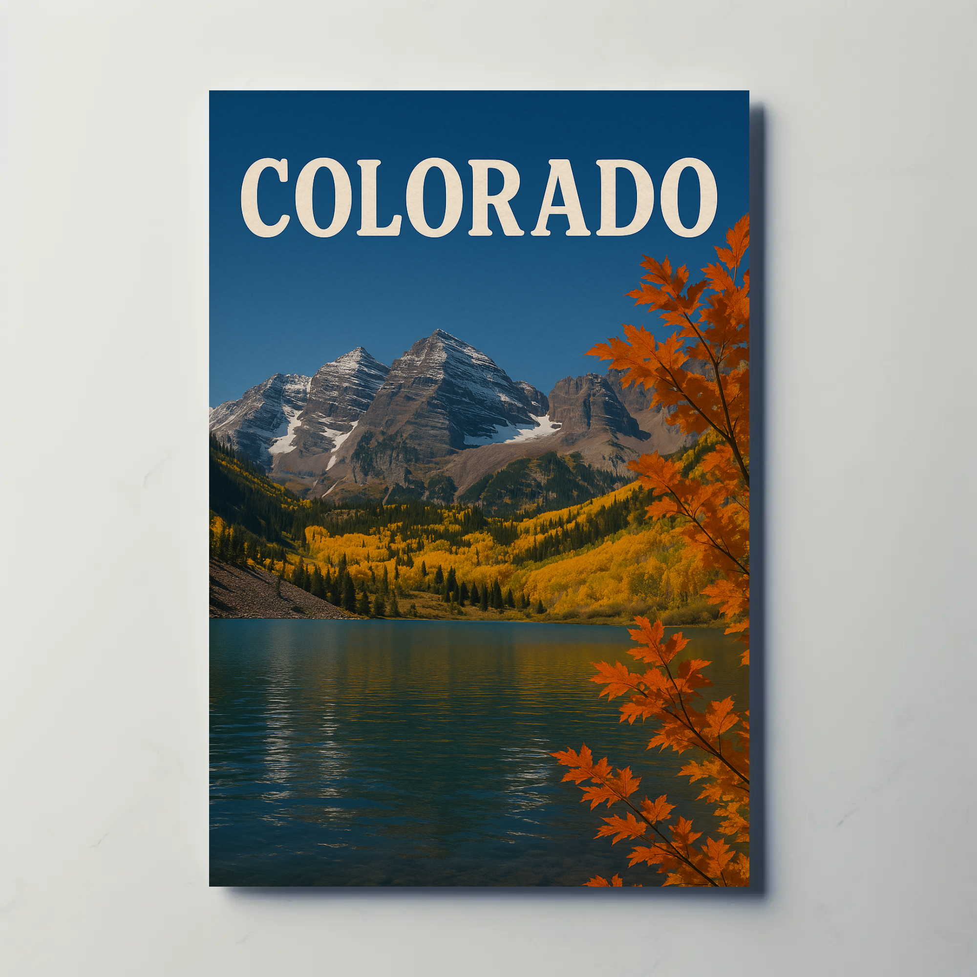 Colorado Mountain Landscape with Autumn Foliage Travel Poster