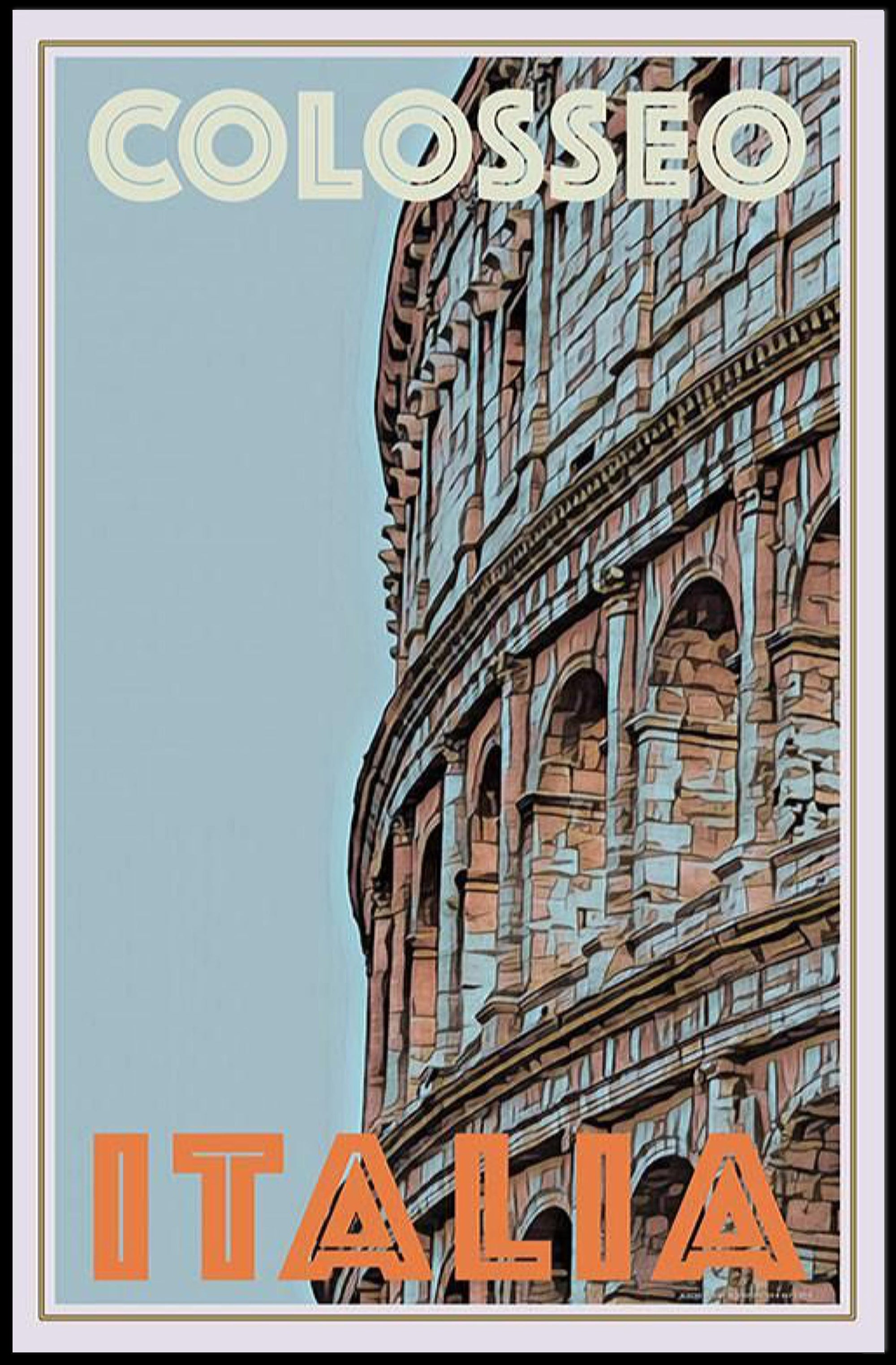 Colosseum Nostalgic Italian Architecture Travel Poster PosterGoat