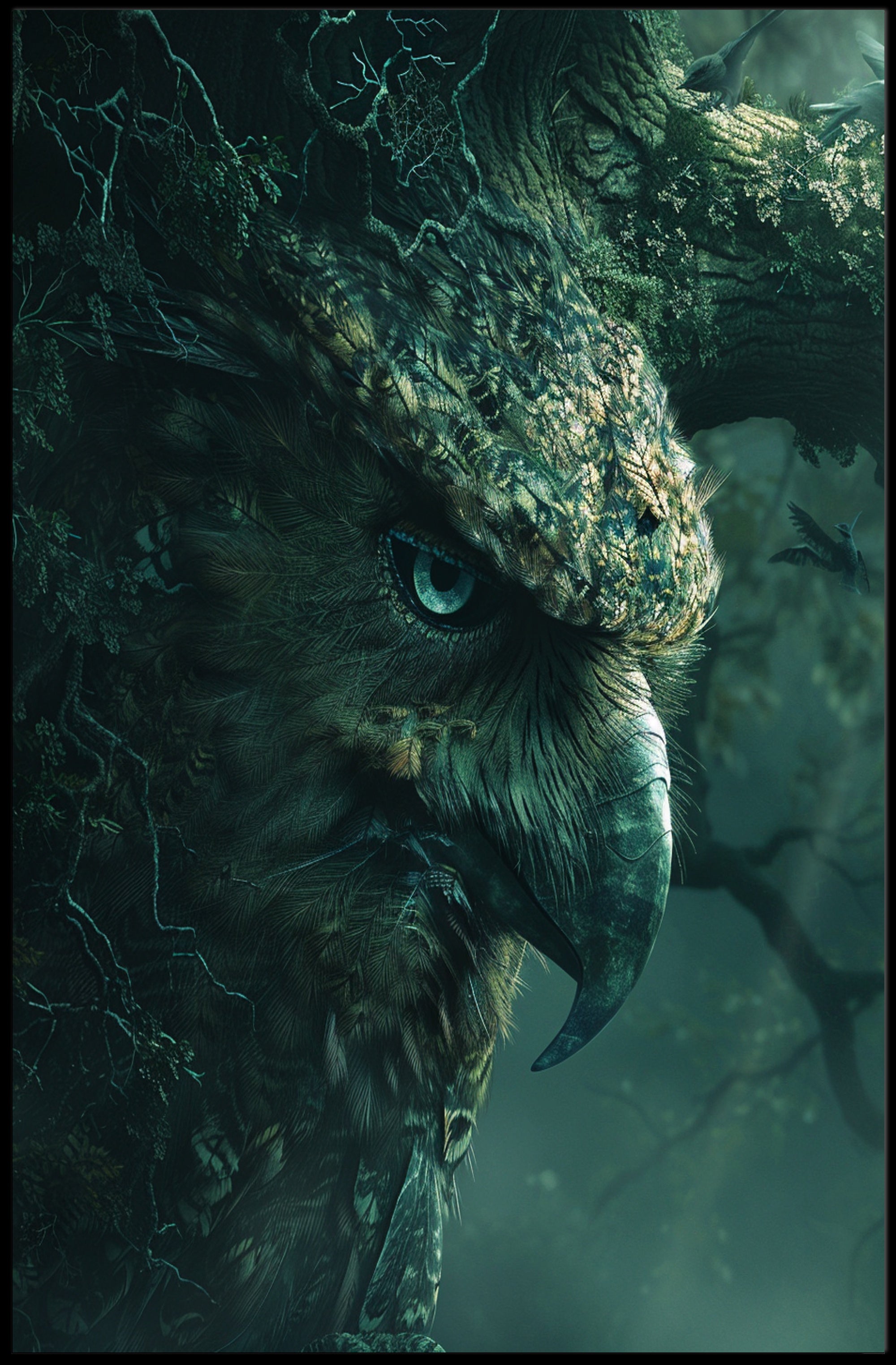 Mystical Owl Tree Fantasy or Mythology Poster PosterGoat