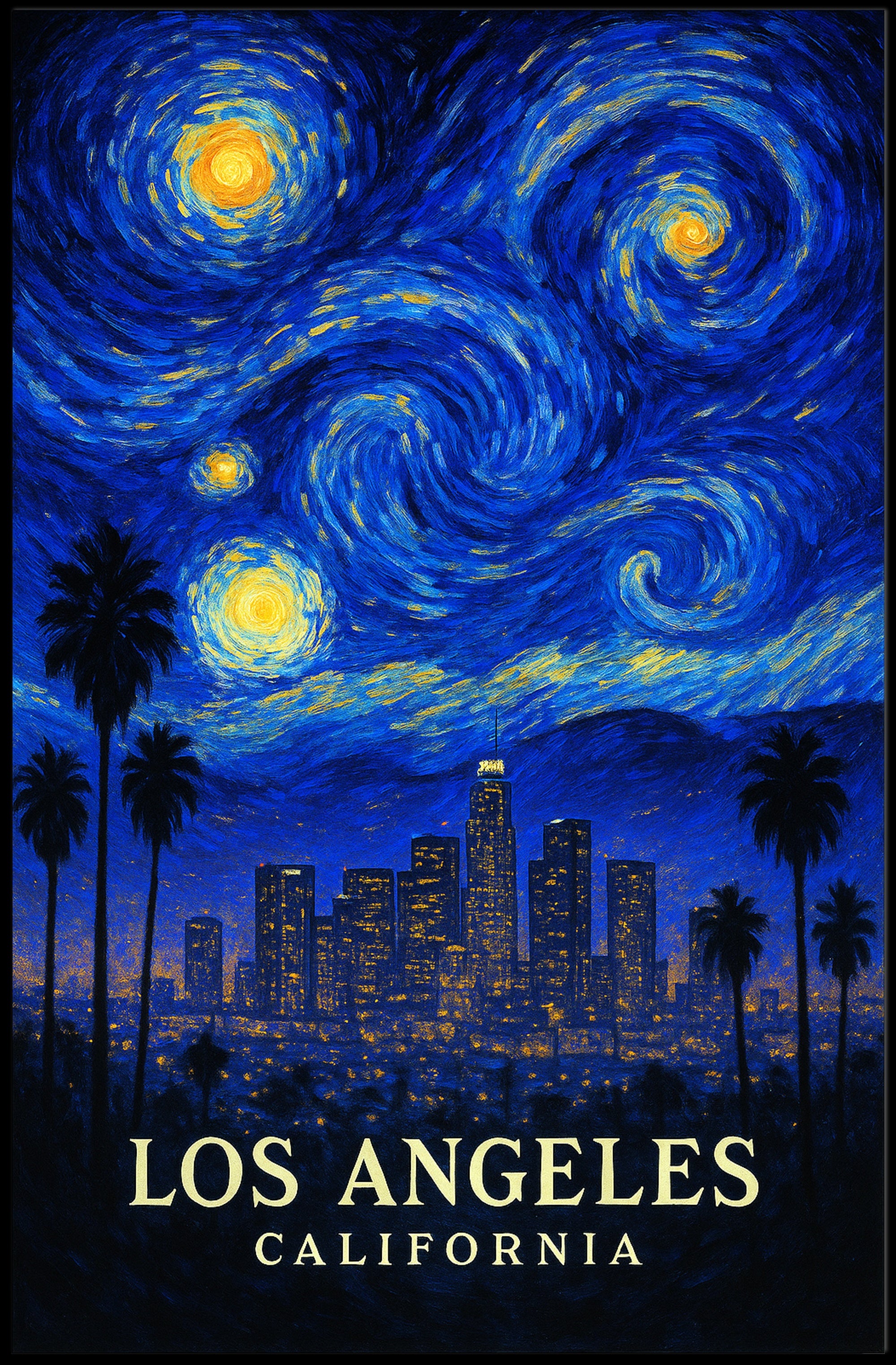 Starry Night Over Los Angeles Poster PosterGoat