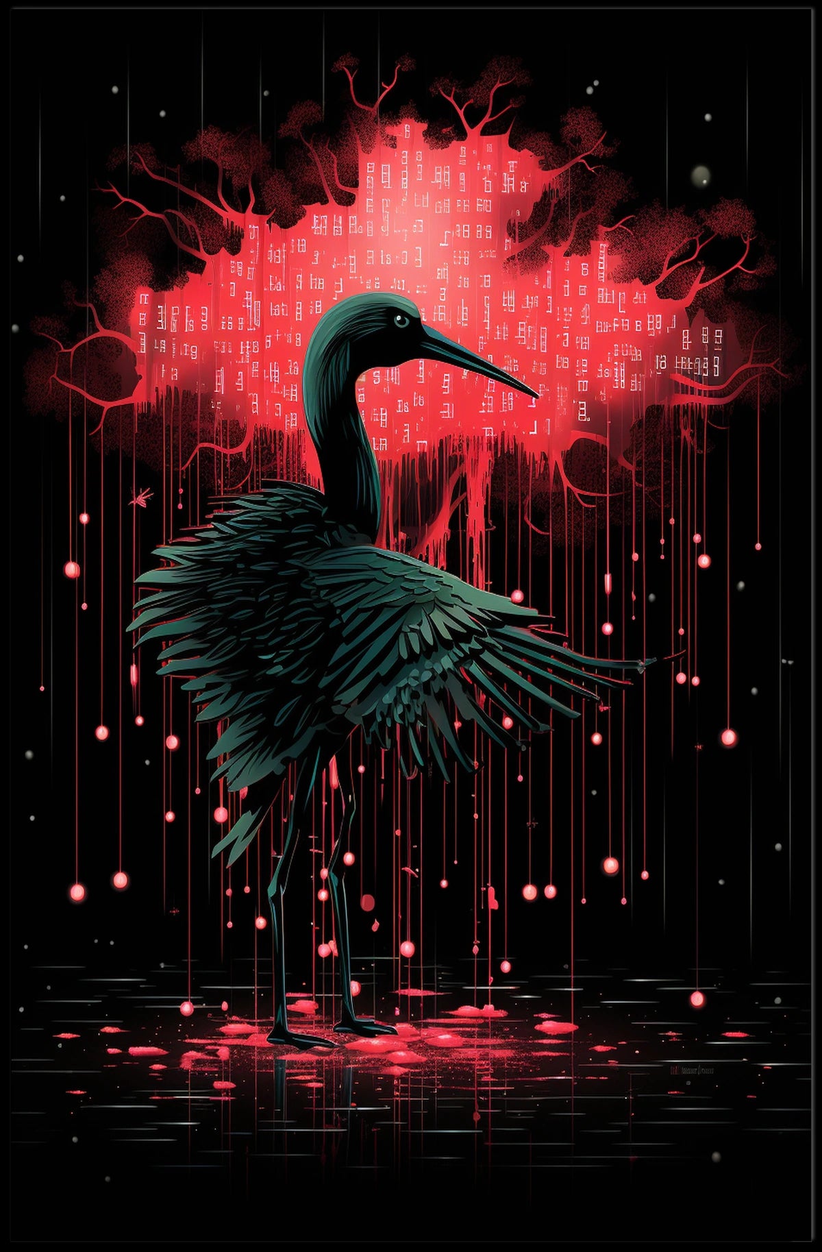 Crimson Elegance Nature Poster 18x24 Wall Art Living Room