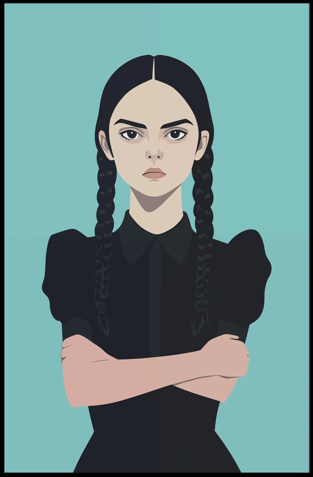 Gothic Girl Braided Hair Serious Poster