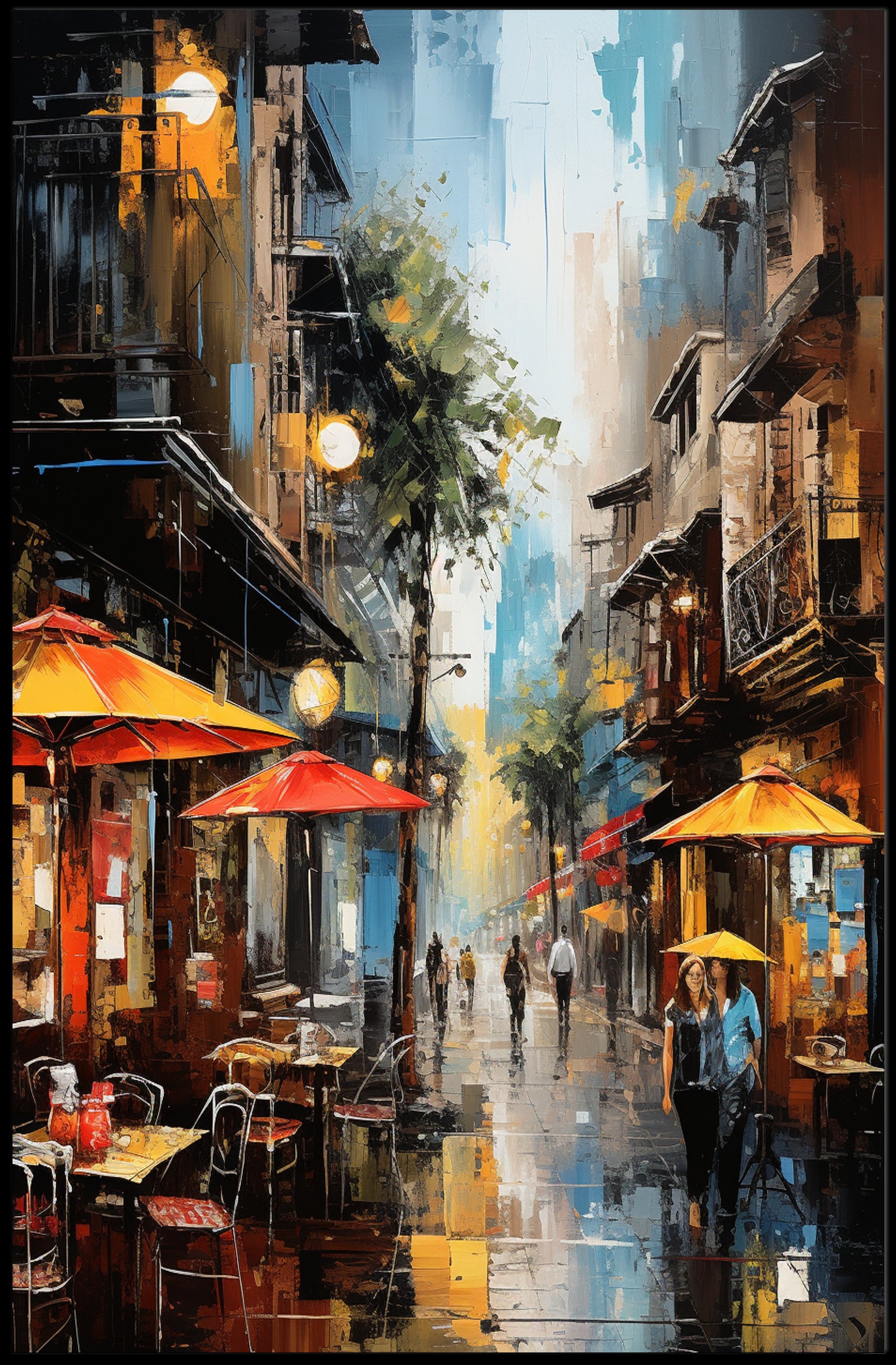 Vibrant City Street Scene Poster
