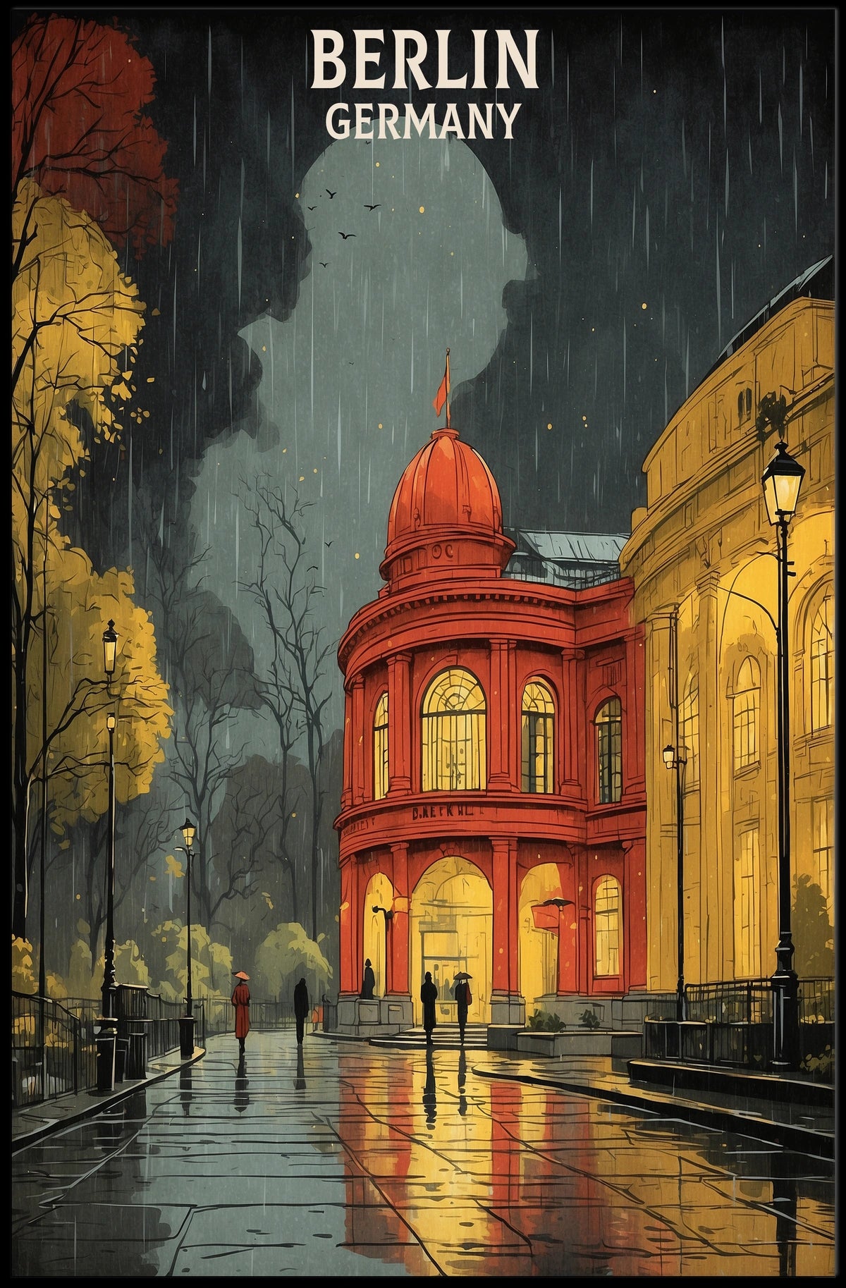 Berlin in the Rain Poster