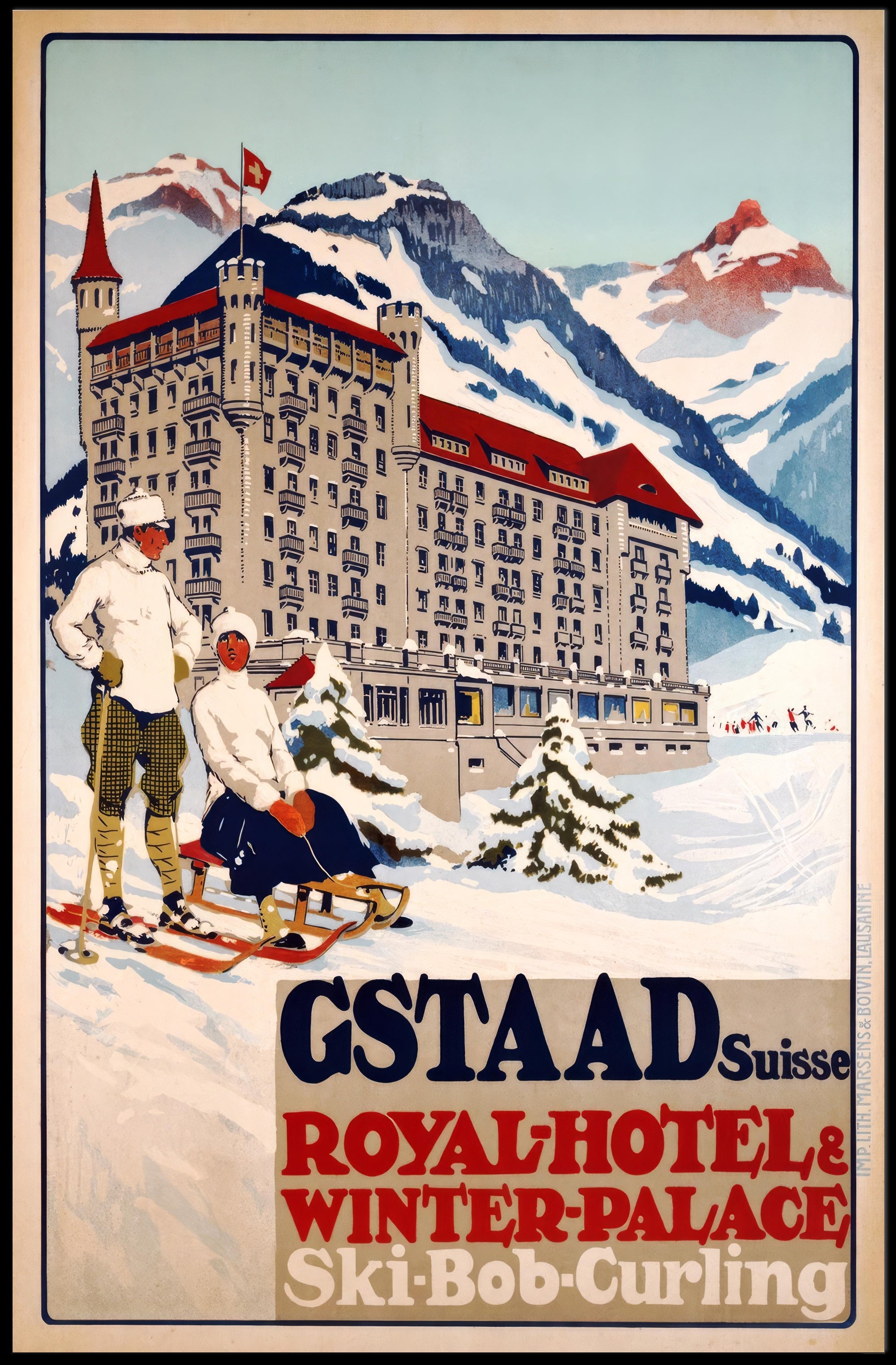 Gstaad Winter Getaway: Vintage Travel Poster PosterGoat