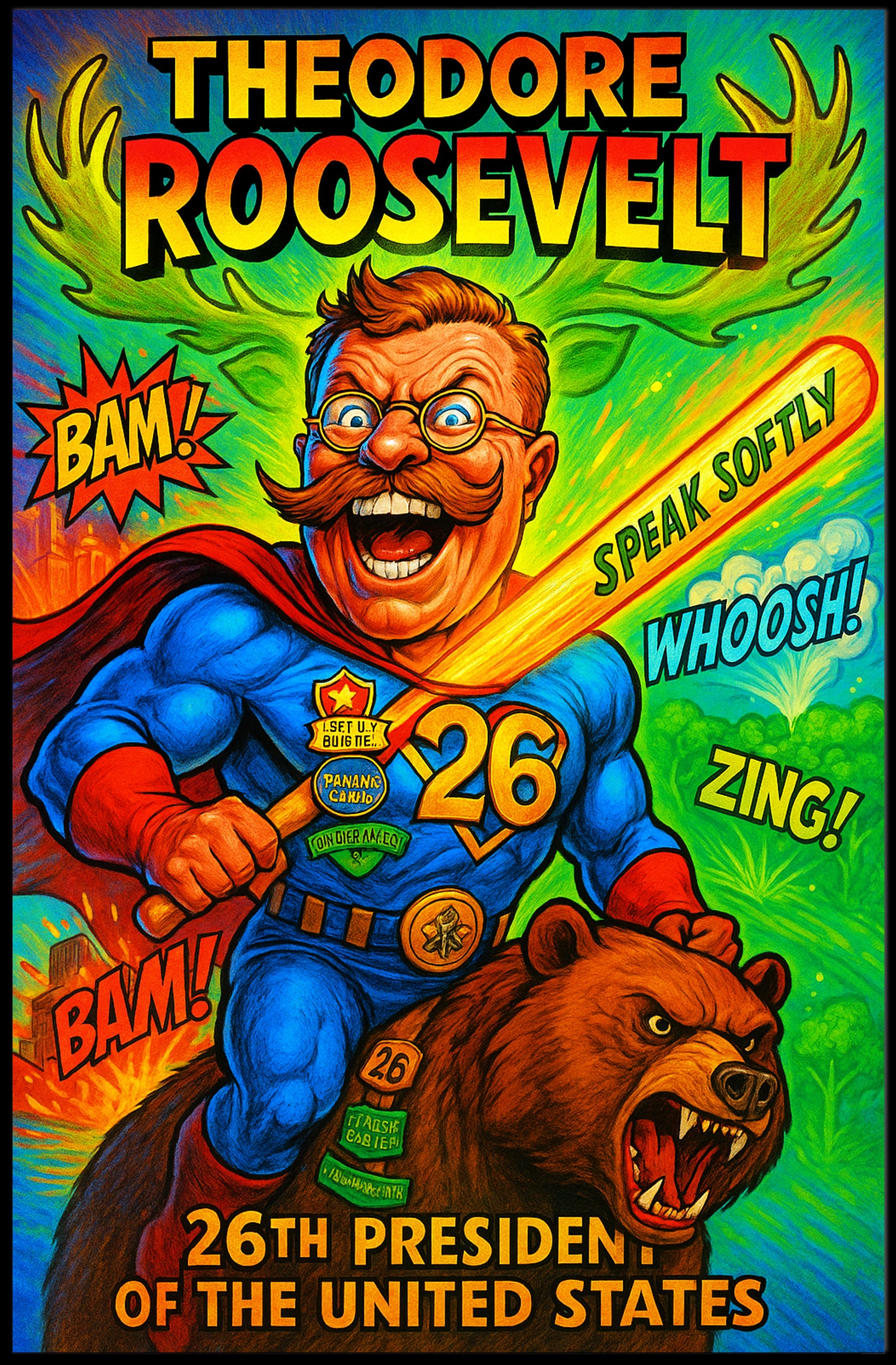 Theodore Roosevelt 26th President Poster PosterGoat