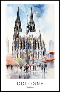Cologne Cathedral in Vibrant Cityscape Urban or Cityscape Poster PosterGoat