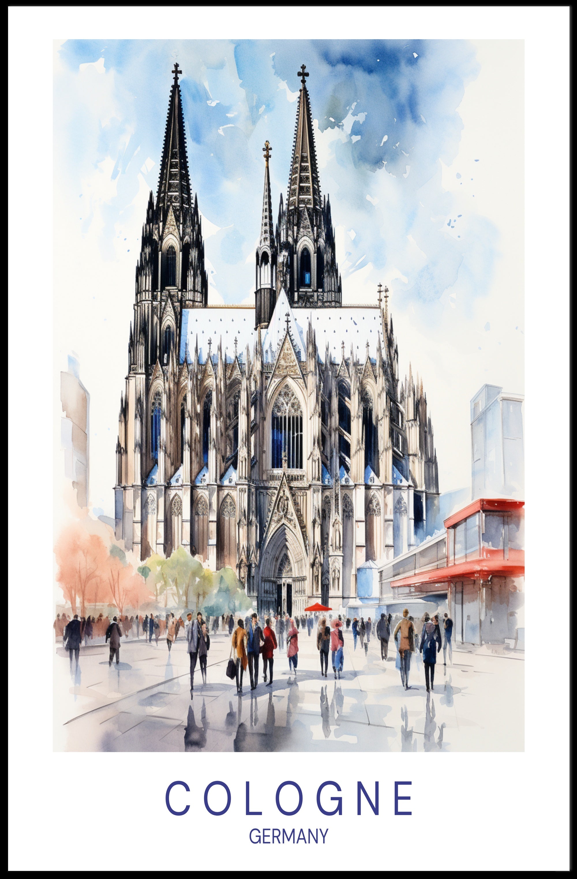 Cologne Cathedral in Vibrant Cityscape Urban or Cityscape Poster PosterGoat