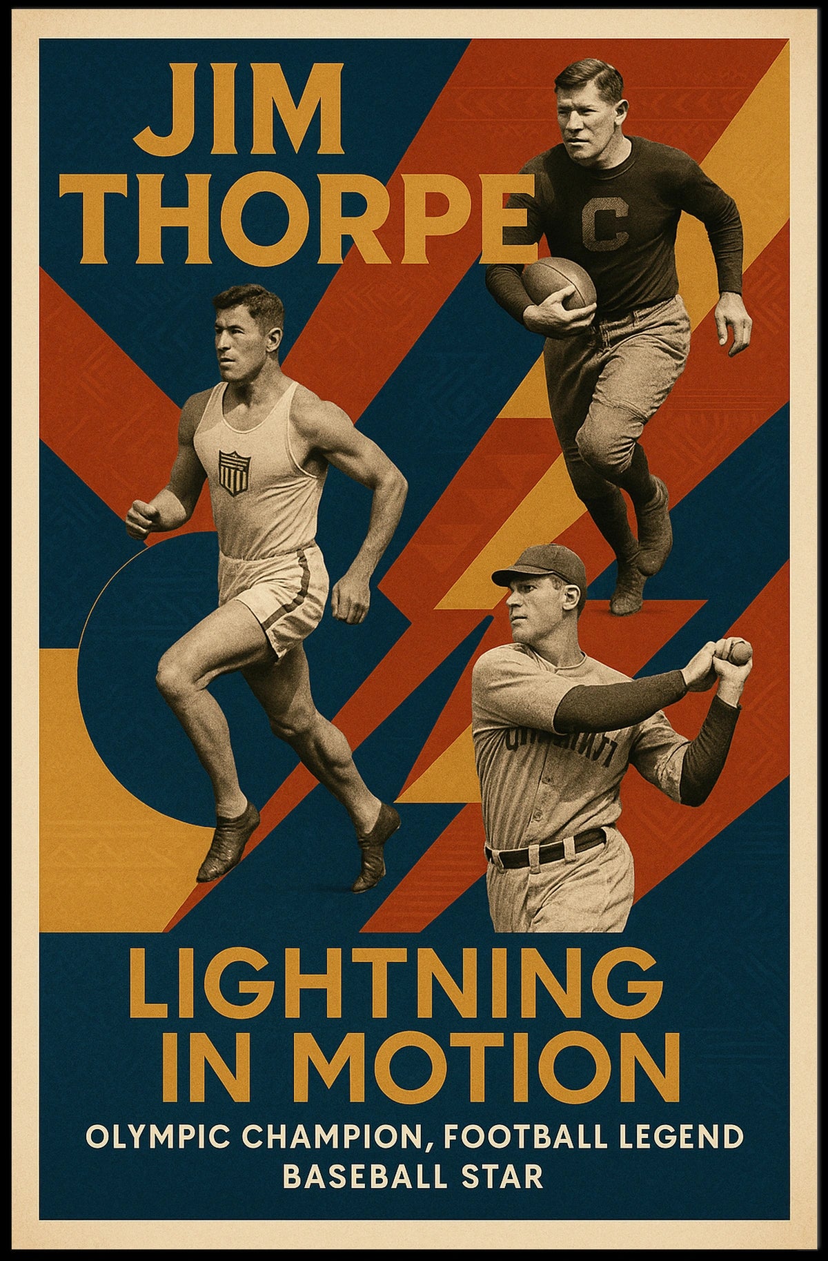 Lightning in Motion Jim Thorpe Poster