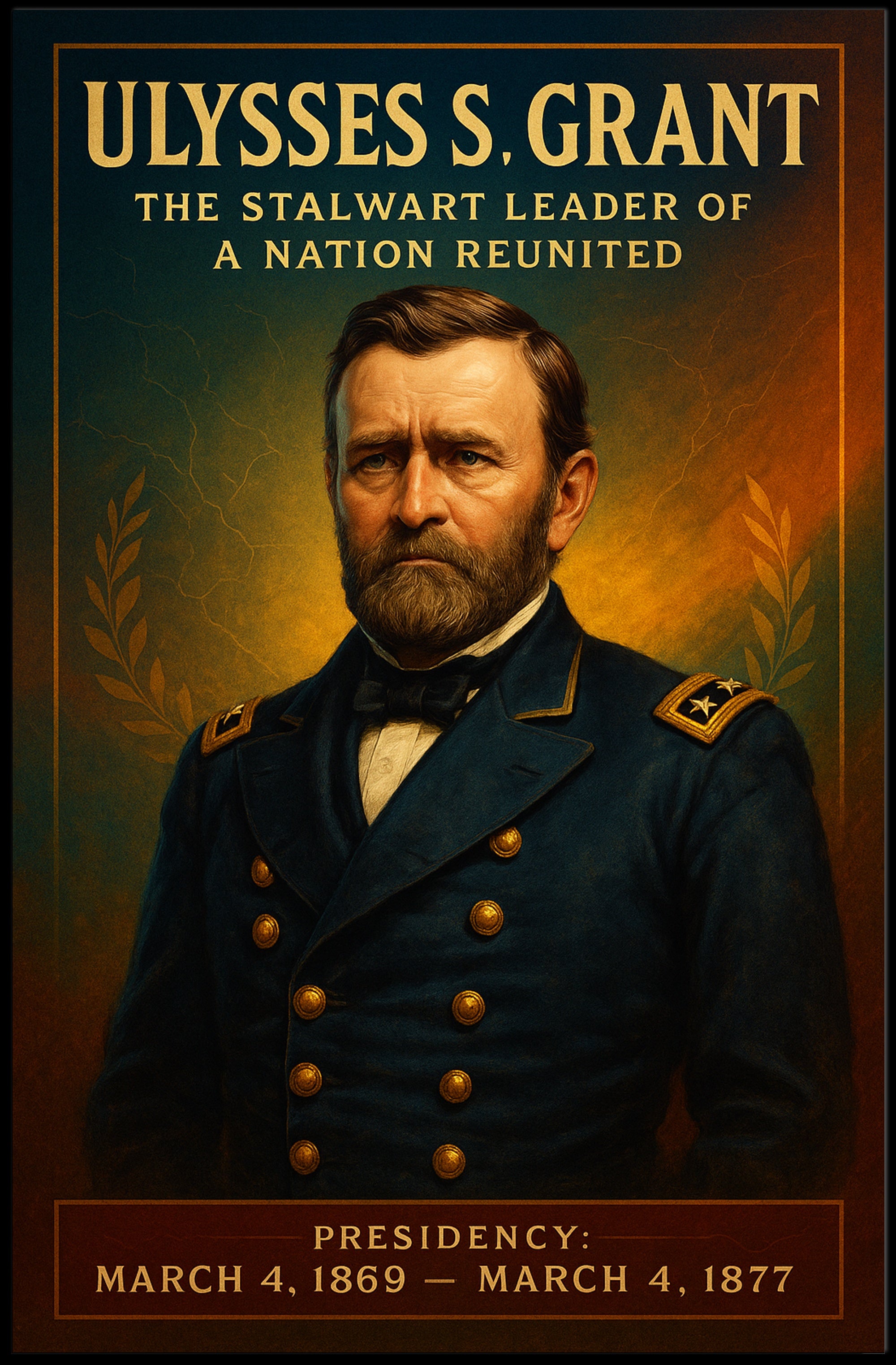 Ulysses S. Grant Vintage Presidential Poster Historical or Presidential Poster