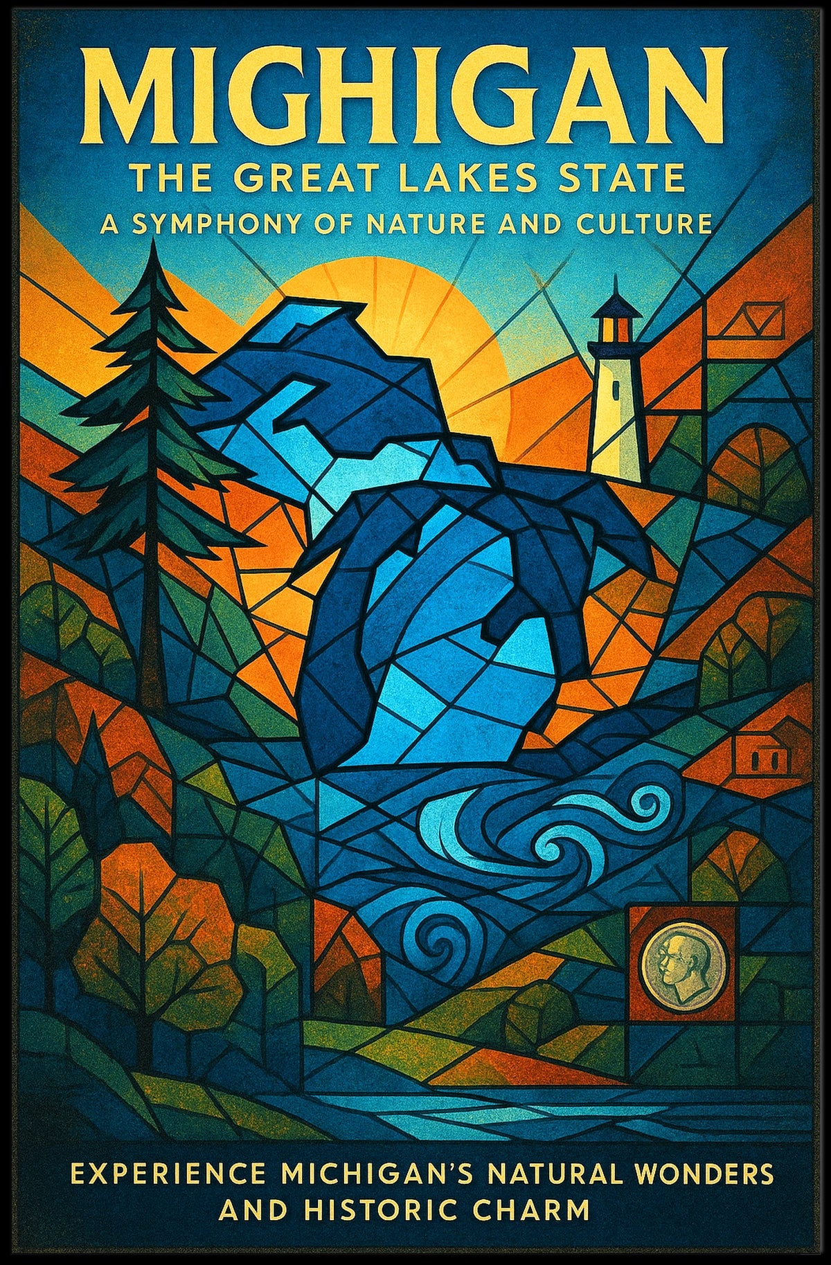 Michigan - The Great Lakes State Poster