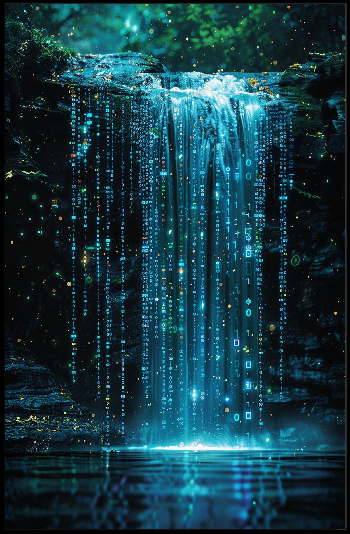 Digital Waterfall Poster