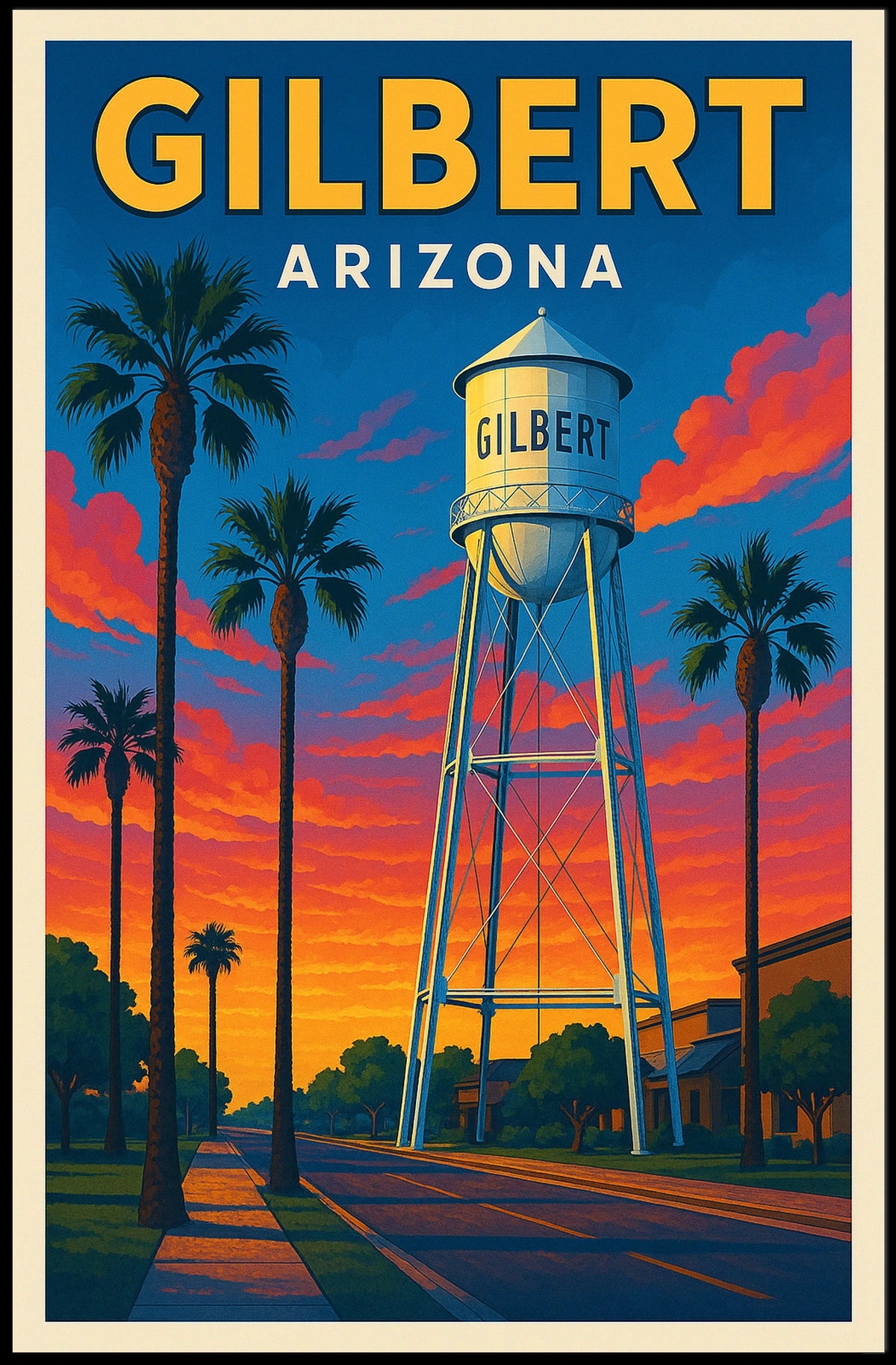 Gilbert Arizona Iconic Water Tower Poster