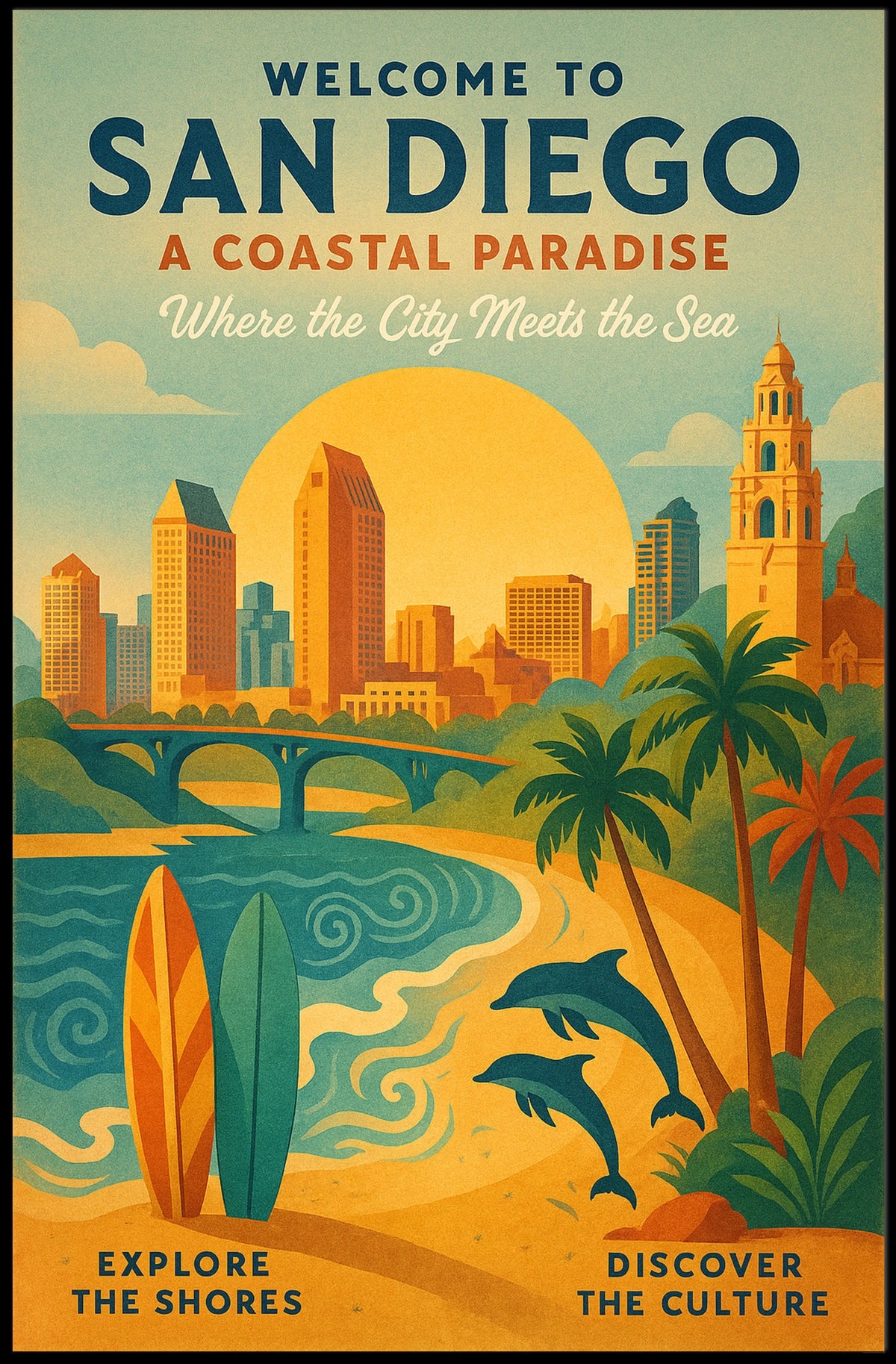 Welcome to San Diego A Coastal Paradise Poster