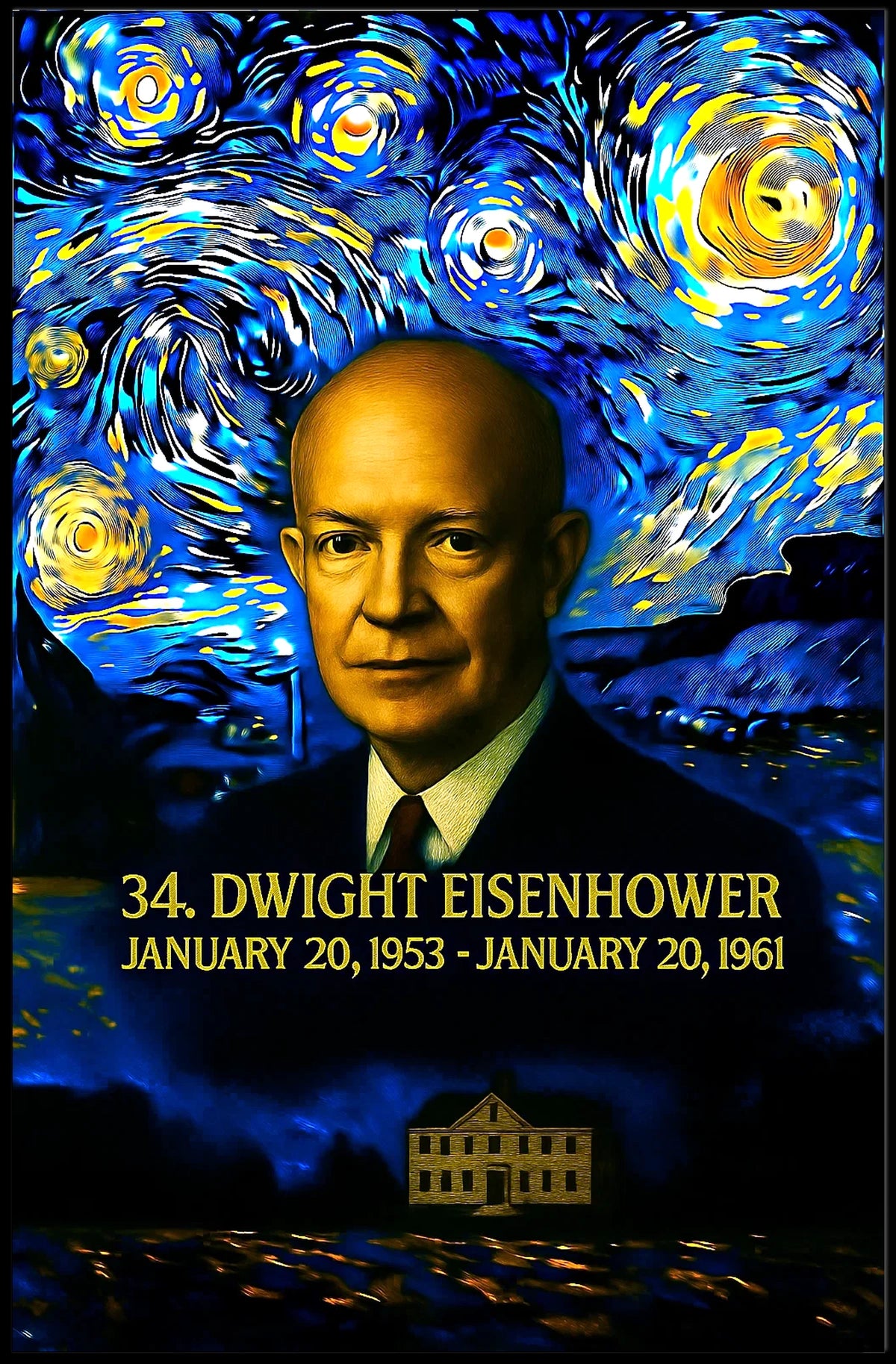 Dwight D. Eisenhower 34th President of the United States Presidential Masterpiece Series Poster