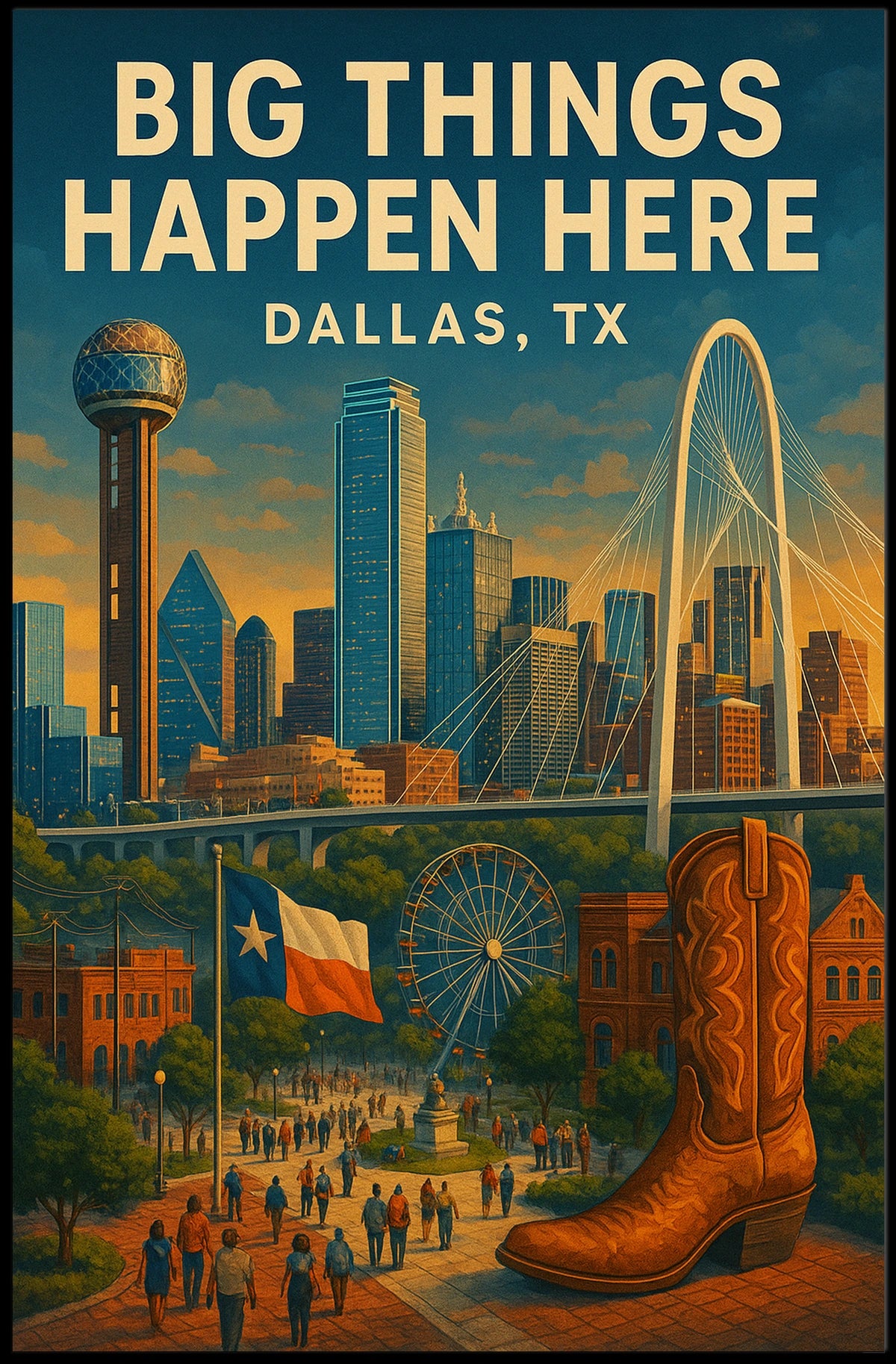 Big Things Happen Here Dallas, Tx Poster