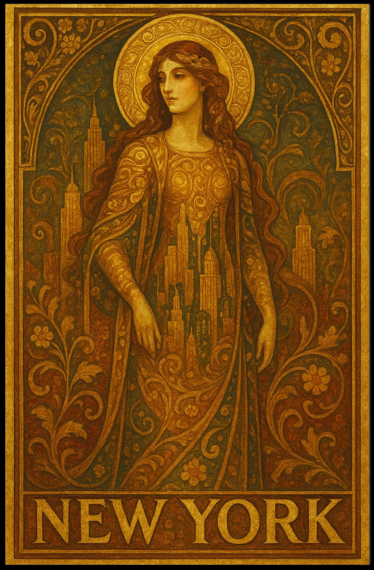 Art Nouveau New York Poster