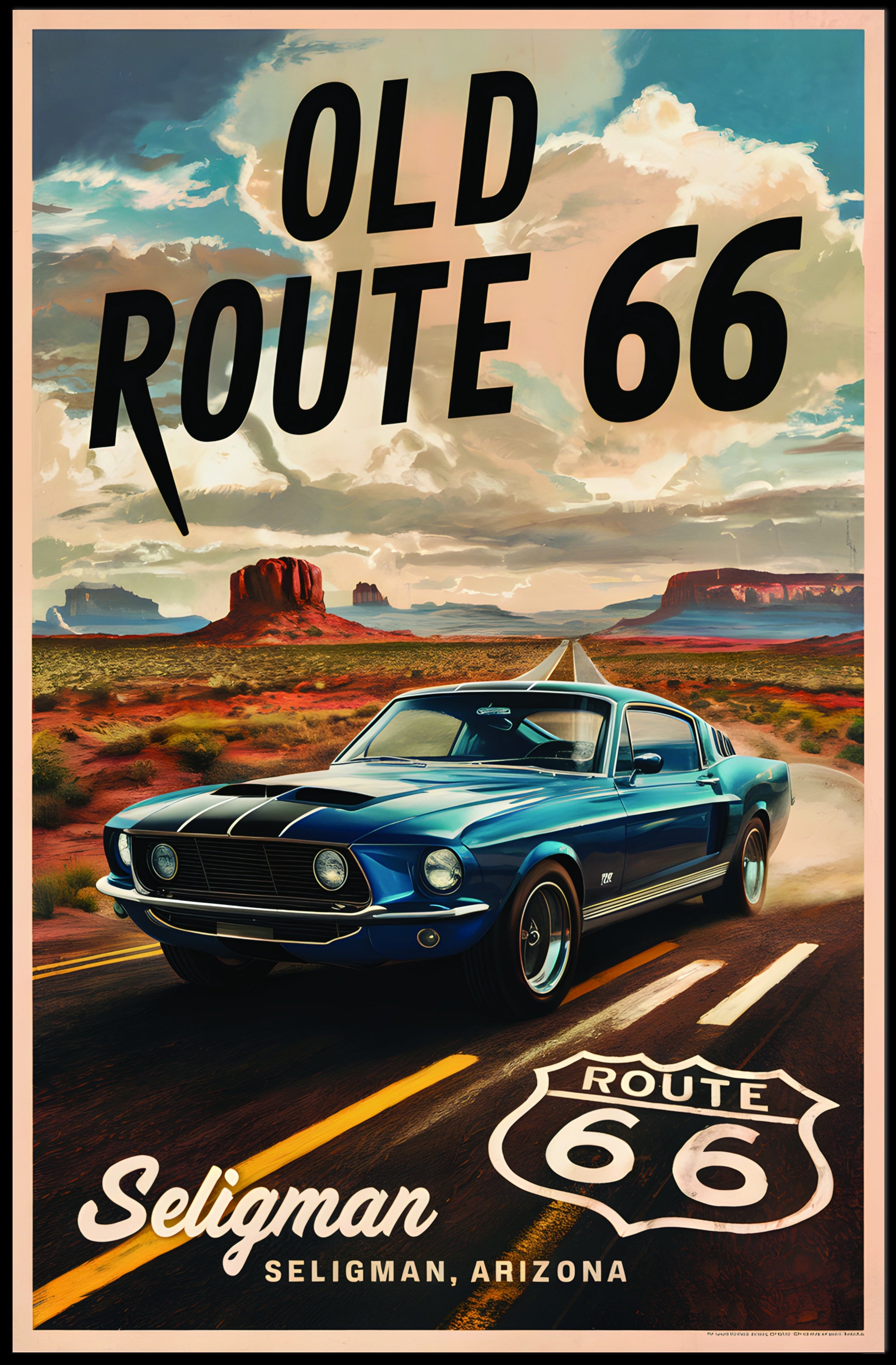 Journey Down Old Route 66 Poster