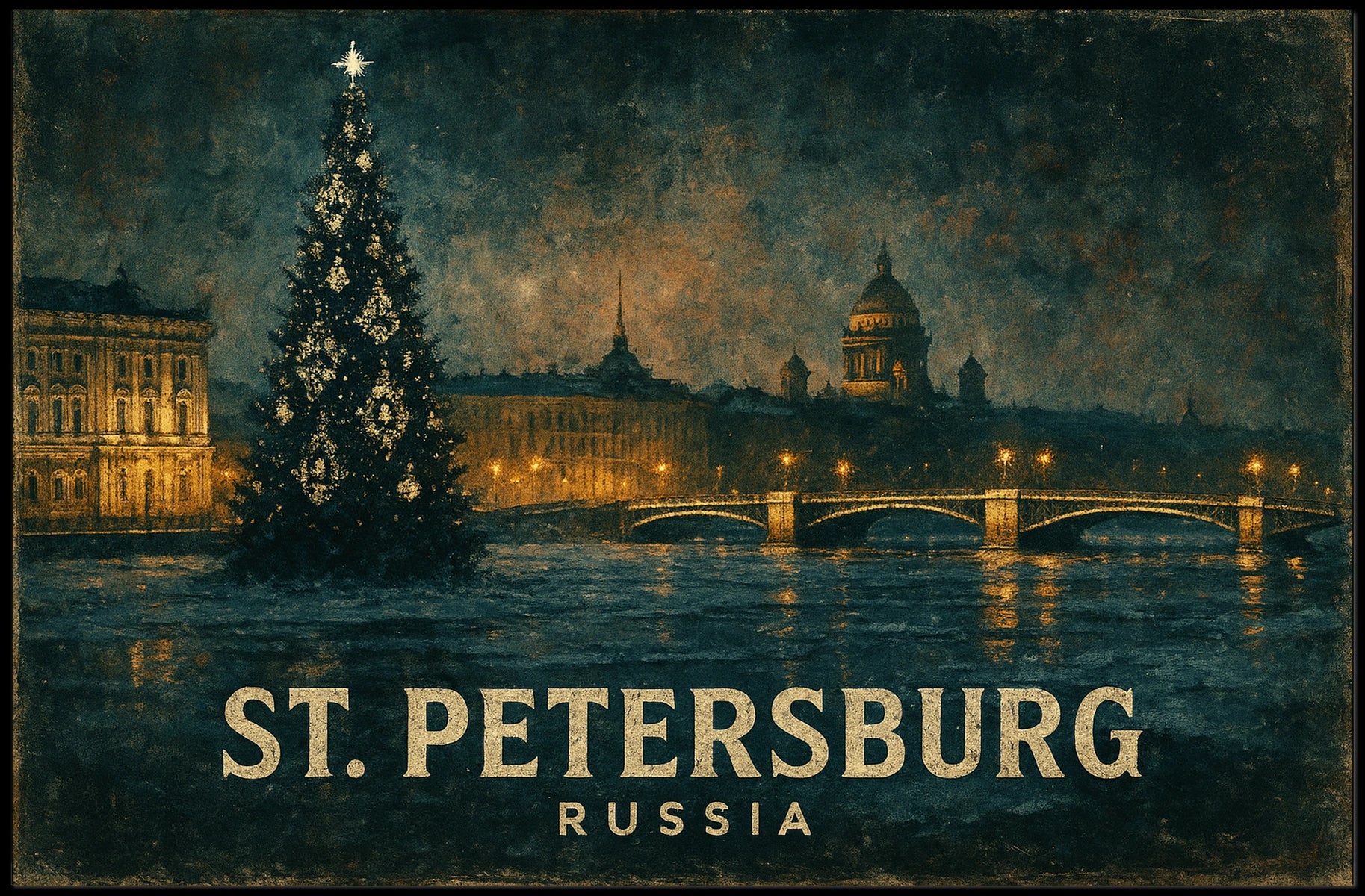St. Petersburg at Night Poster