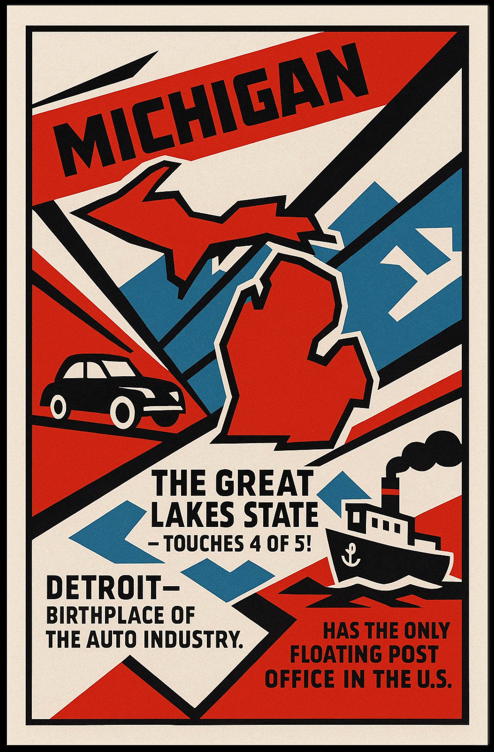 Michigan - The Great Lakes State Poster