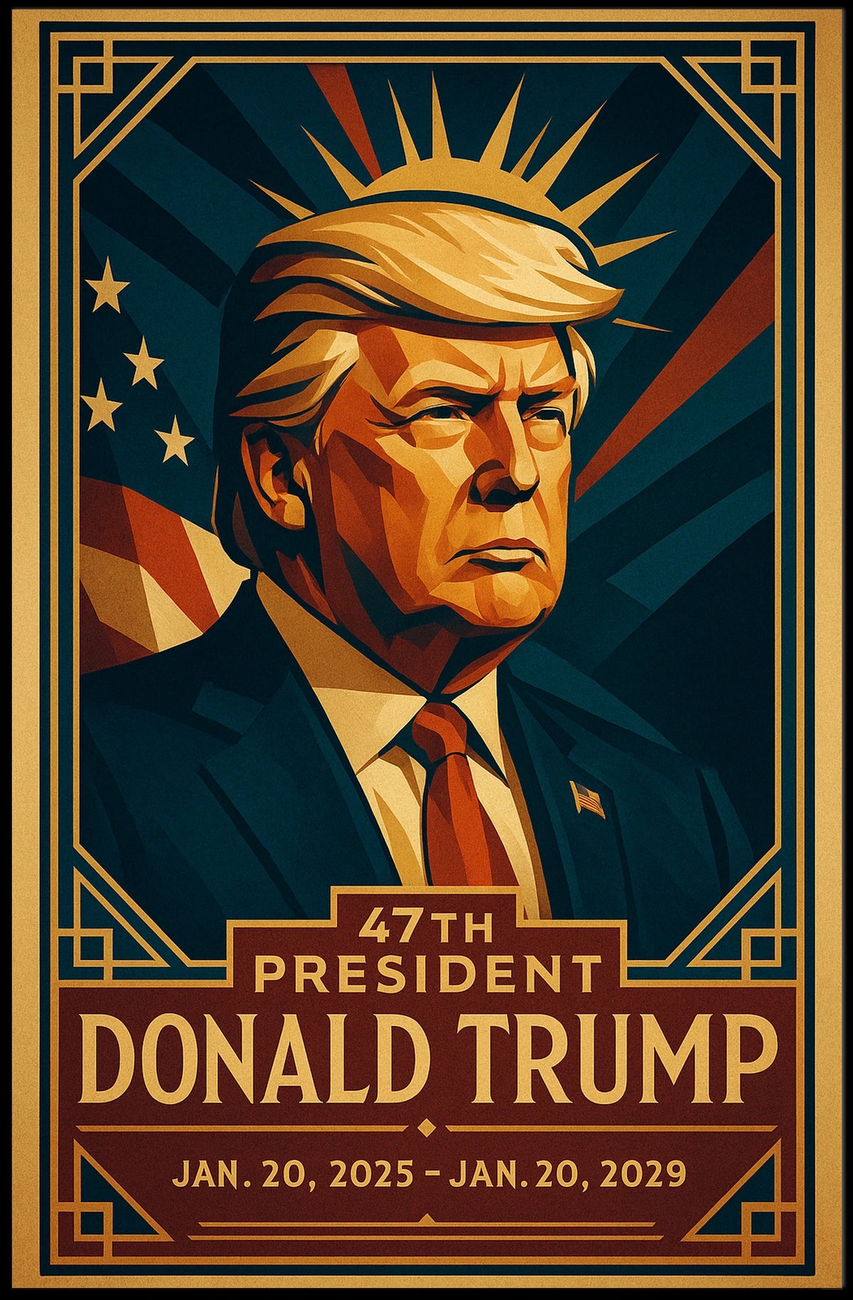 Future Presidency Patriotic Vintage Propaganda Poster