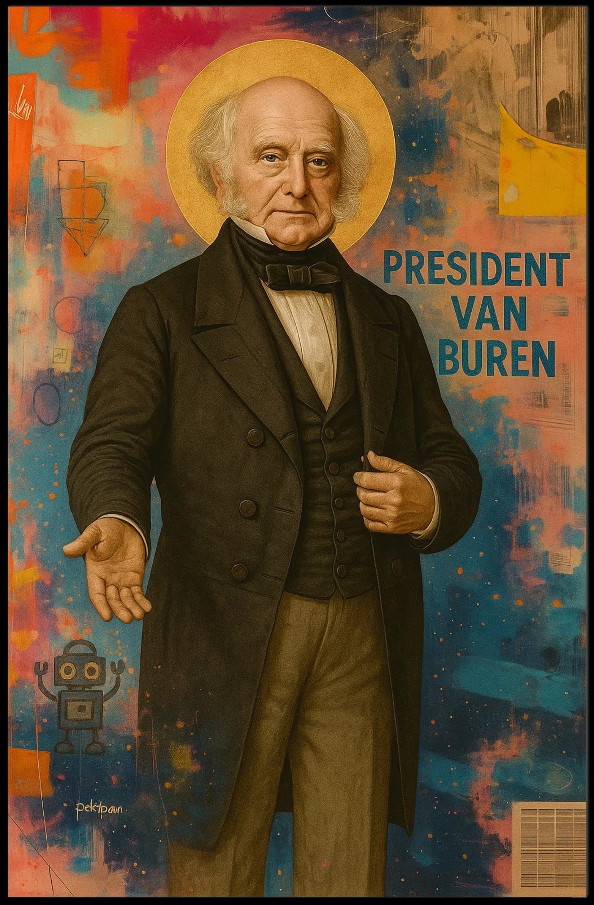 President Van Buren Abstract Iconic Political Art Poster