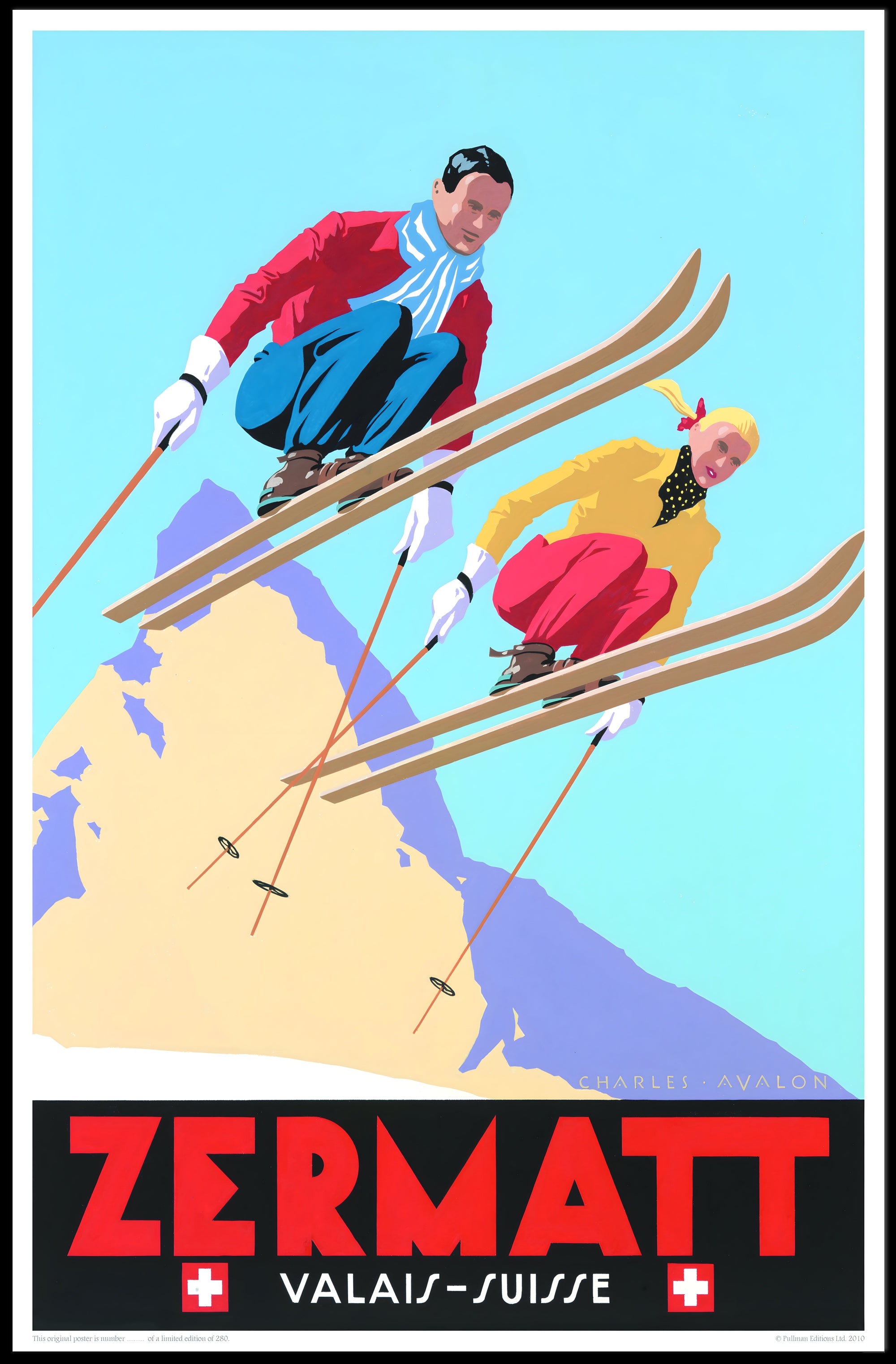 Zermatt Skiing Adventure Poster PosterGoat