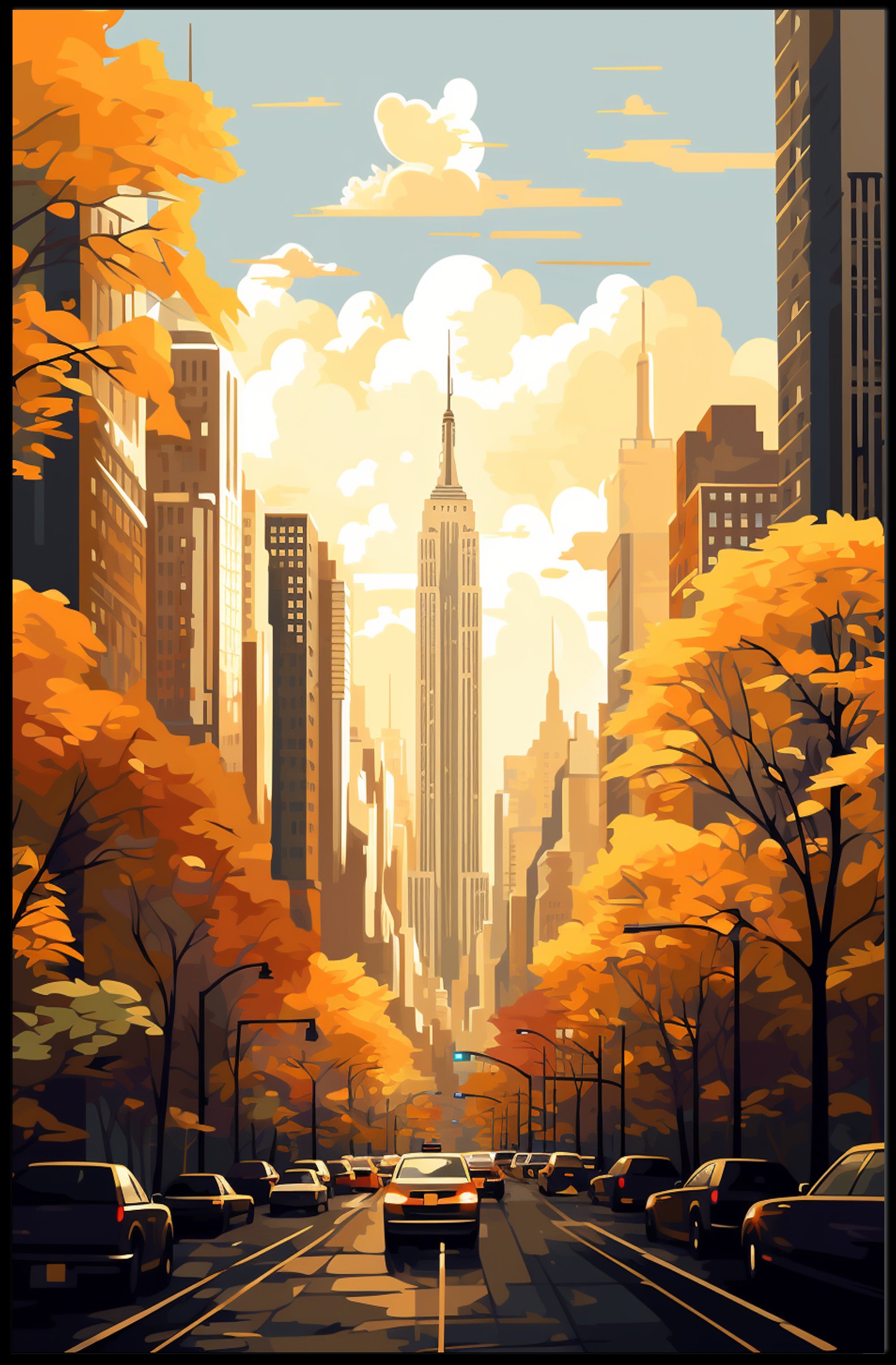 Autumn In The City Poster PosterGoat
