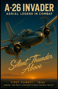 A-26 Invader Vintage Aviation WWII Poster