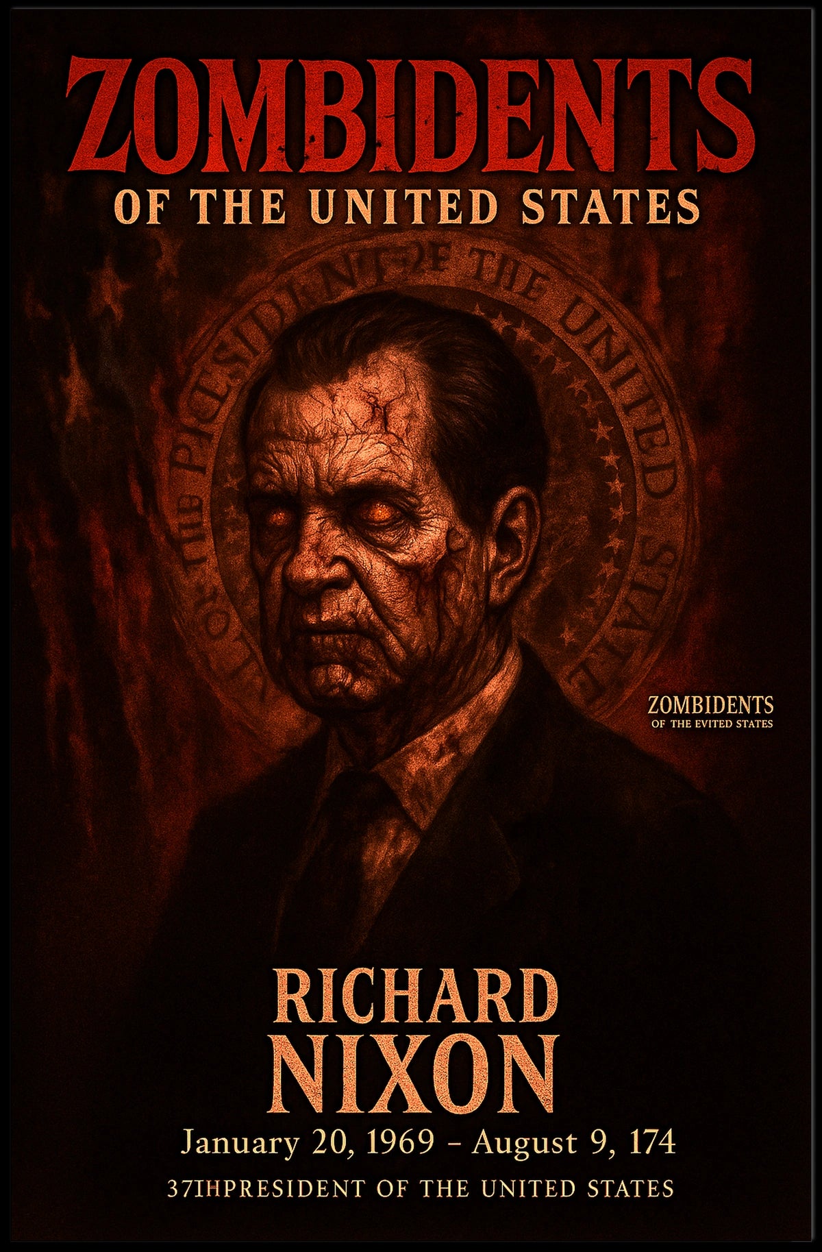 Richard Nixon 37th President of the United States Zombidents Poster Series