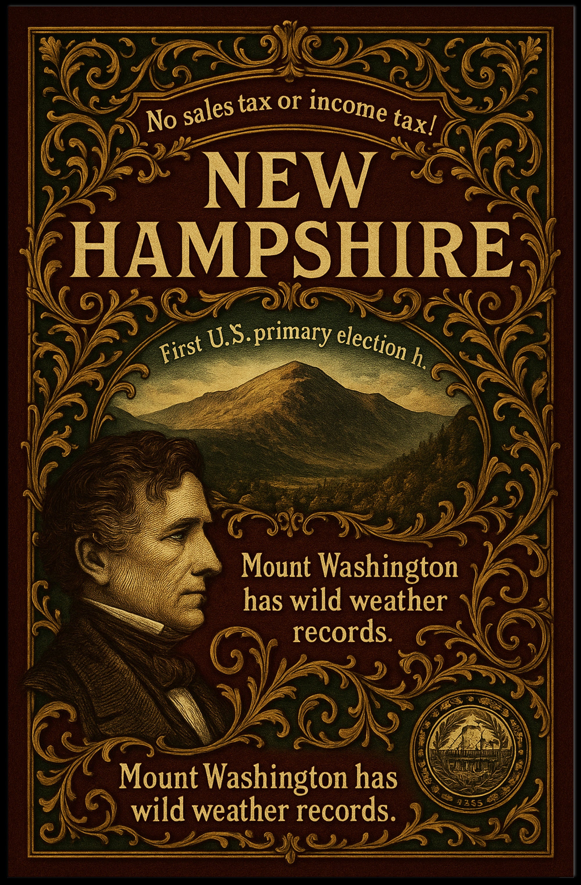 New Hampshire Wild Weather Records Poster