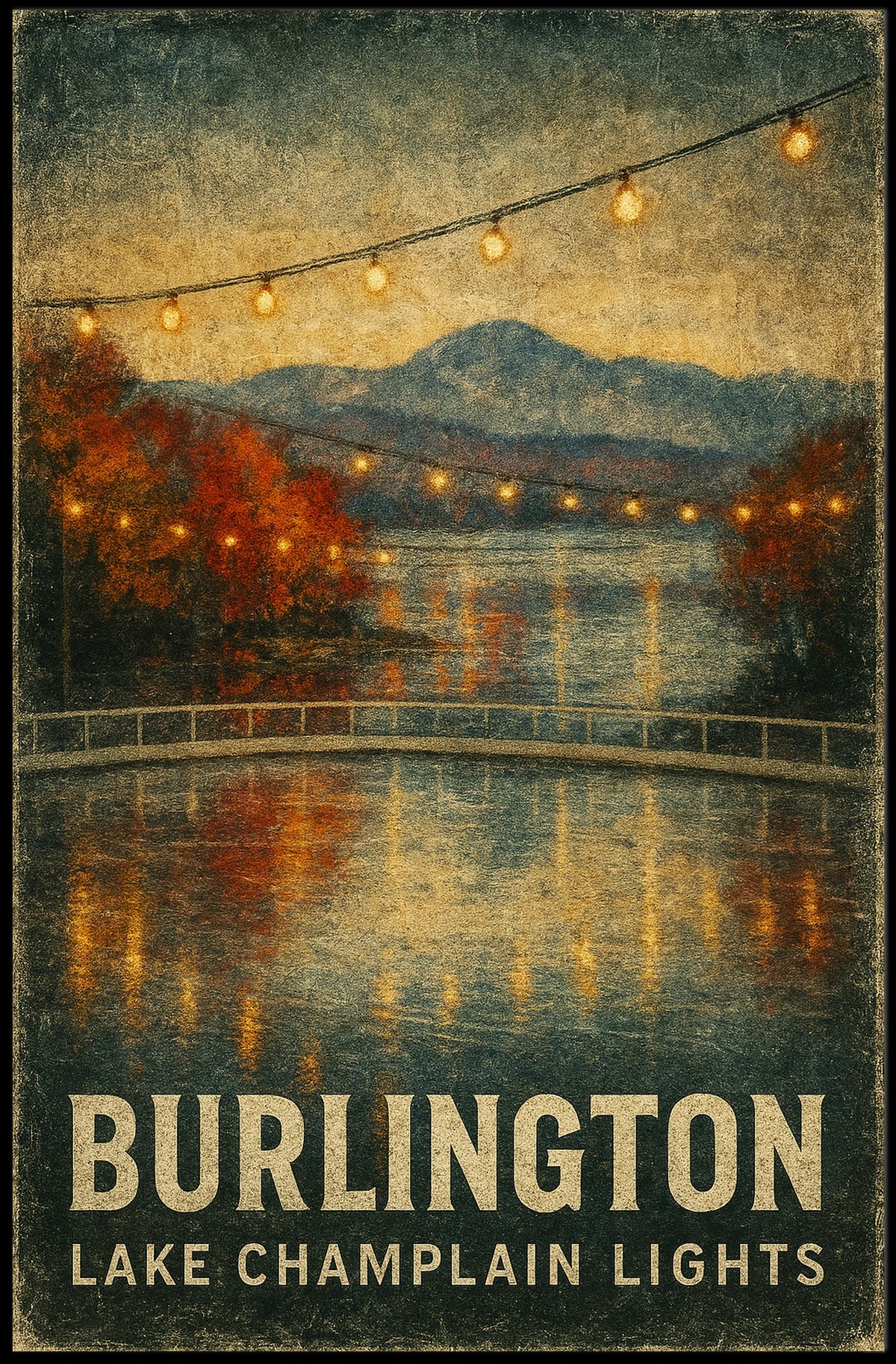 Burlington Lake Champlain Lights Poster