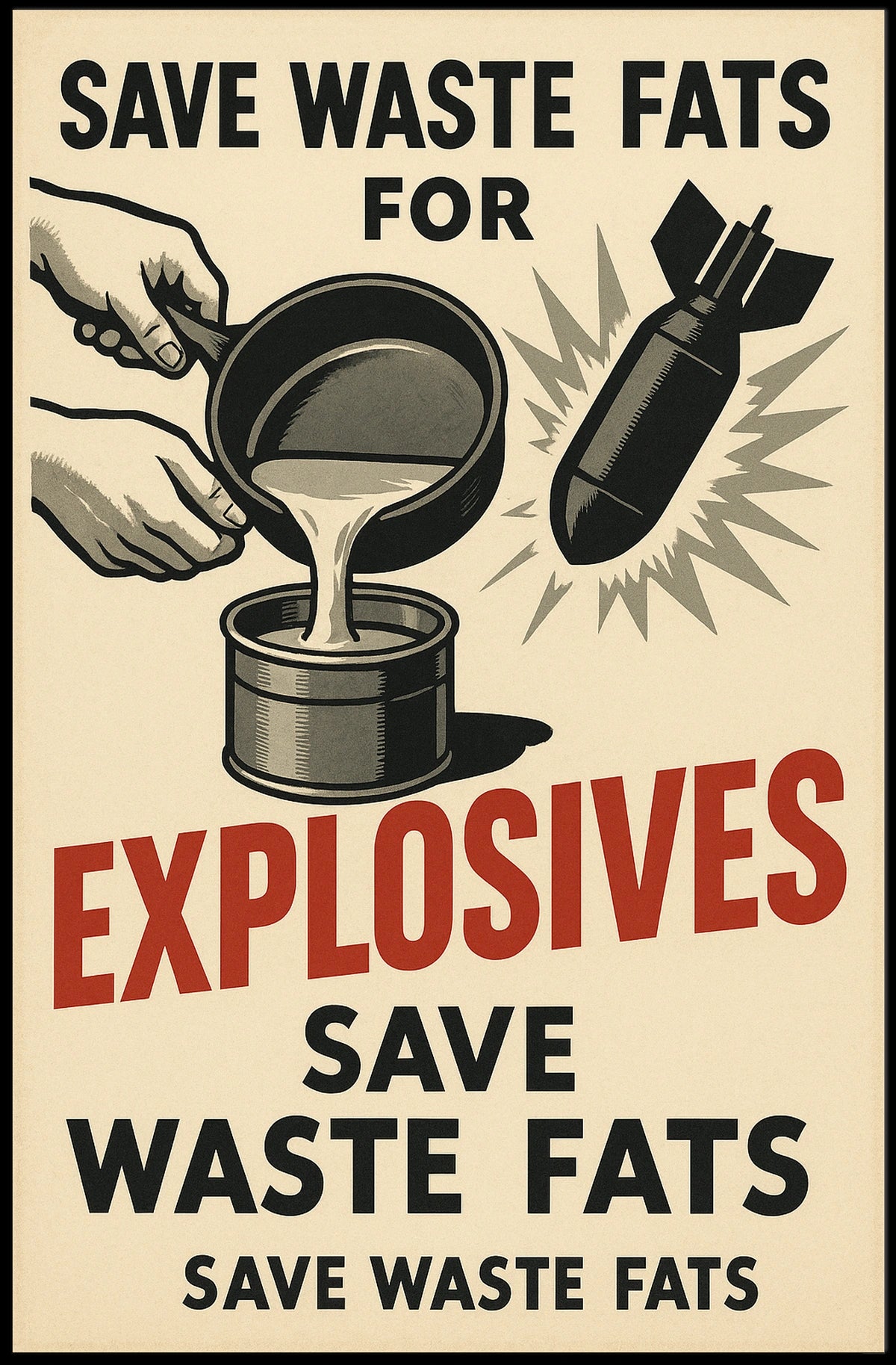 Save Waste Fats for Explosives Poster