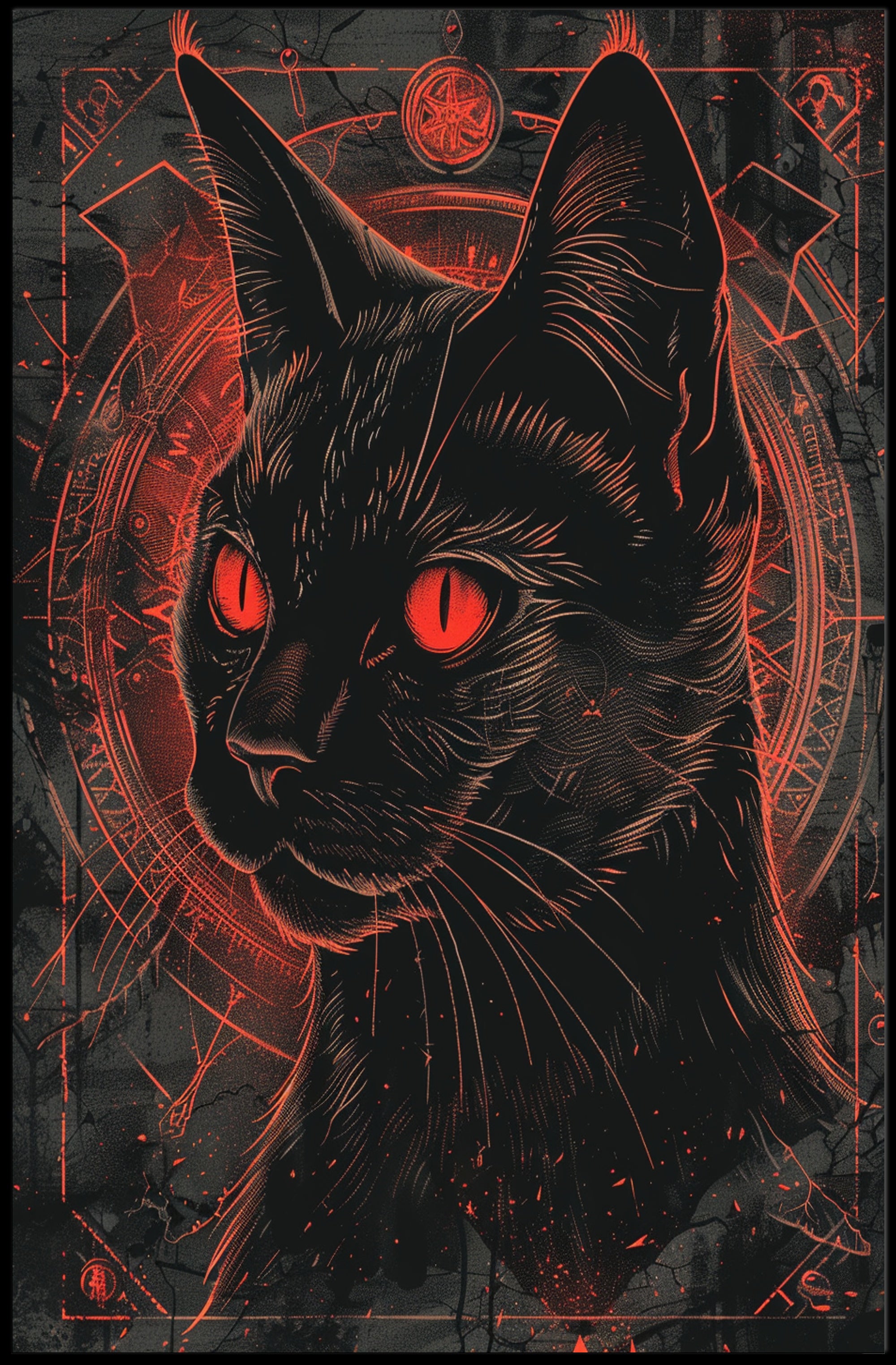 Mystical Feline Art Print Poster for Home Decor and Wall Art PosterGoat