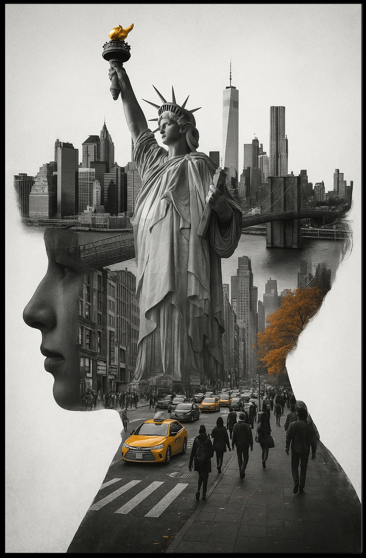 New York City A Symbolic Collage Poster