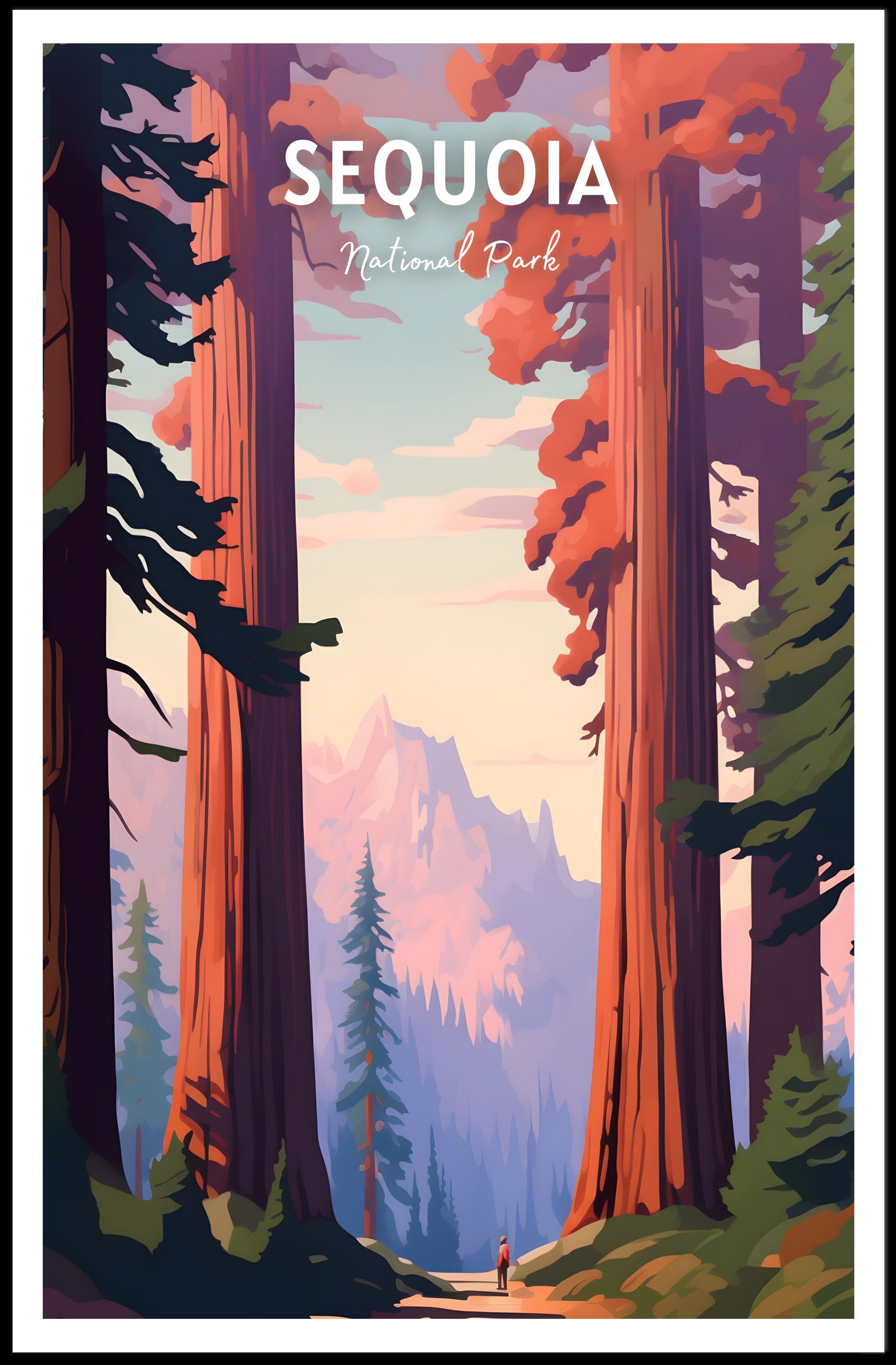 Sequoia National Park Poster Vintage Landscape Print