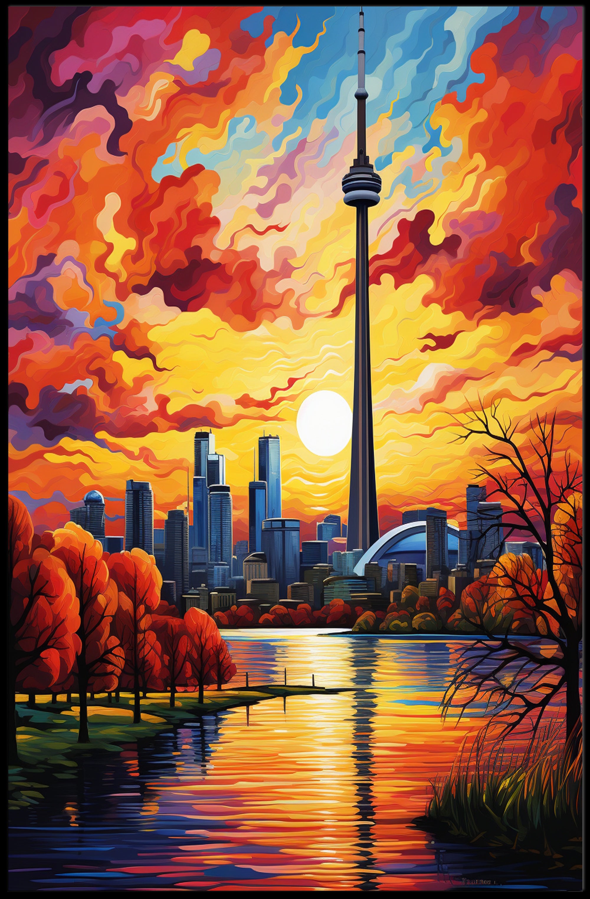 Toronto Skyline At Sunset Poster