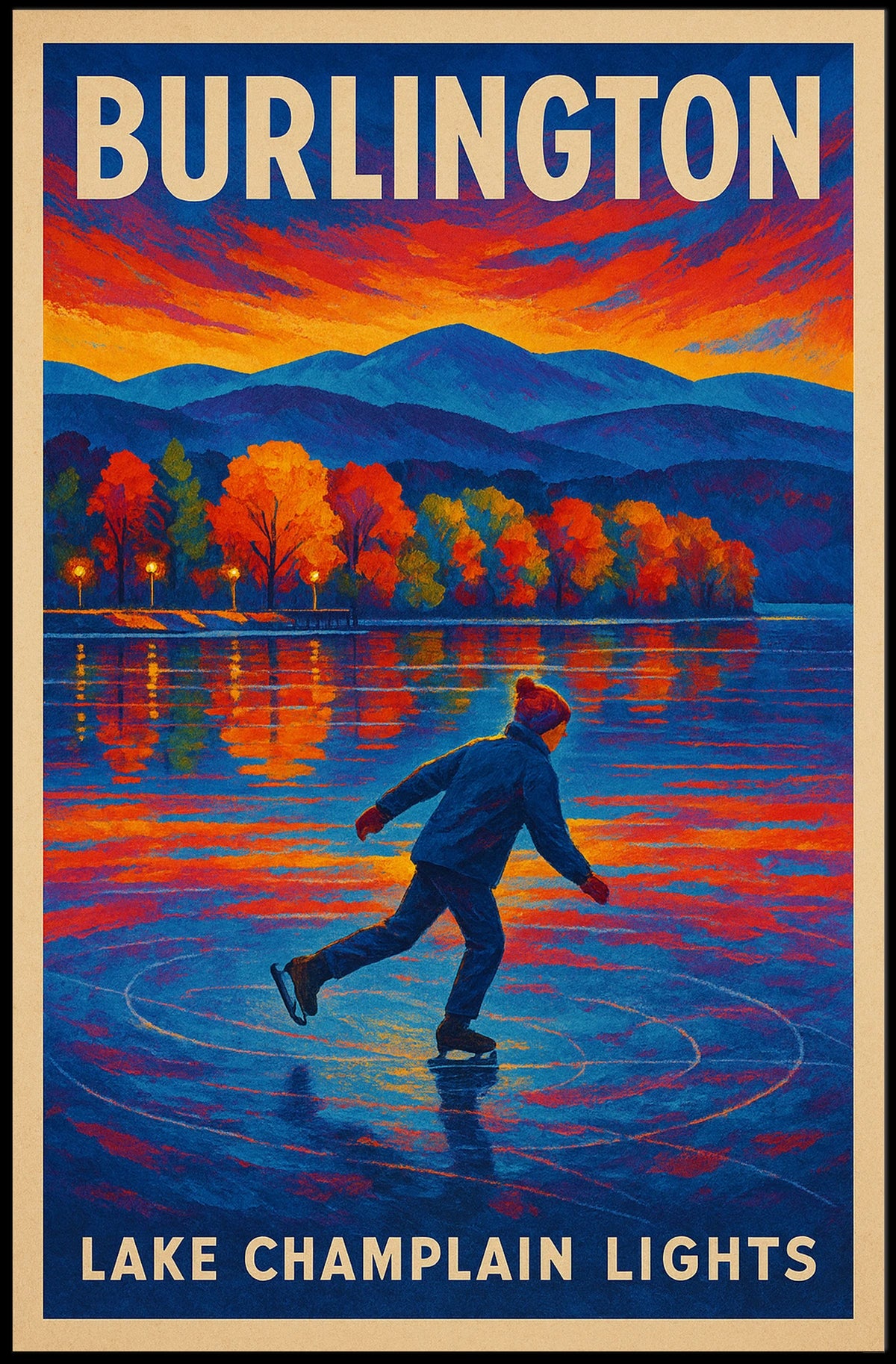Burlington Lake Champlain Lights Poster