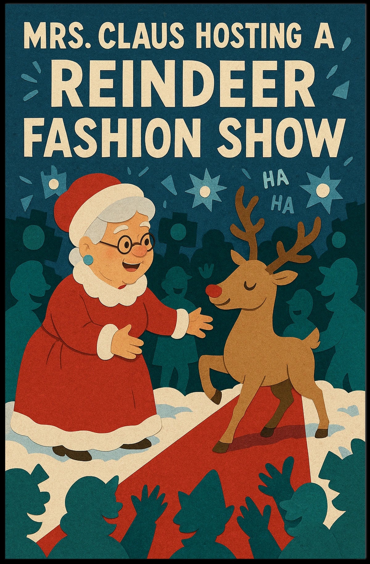 Mrs. Claus Hosts a Reindeer Fashion Show Poster