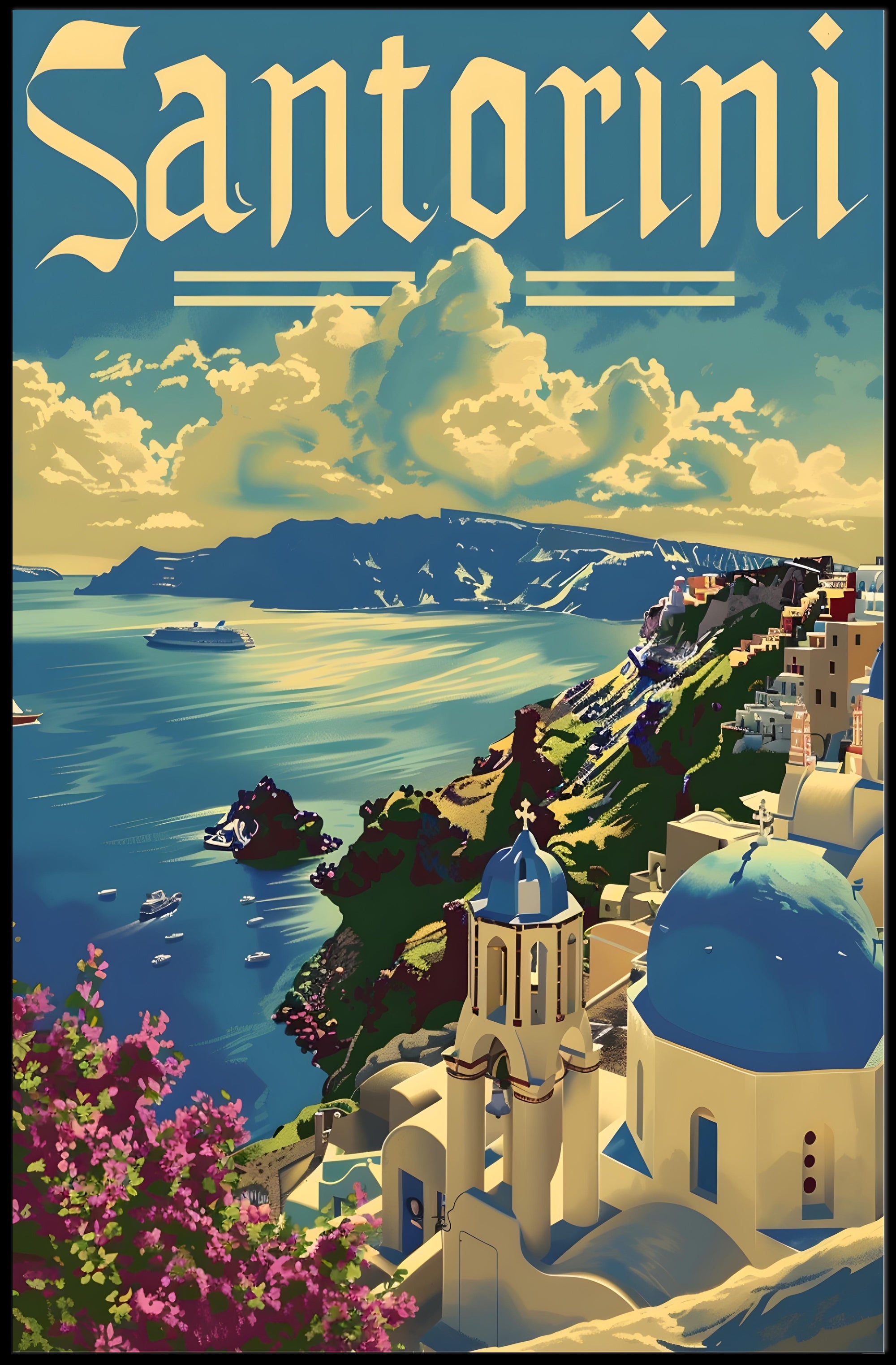 Santorini Serenity Poster