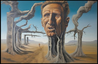 Surreal Desert Landscape with Human-Tree Hybrid - Artistic Poster