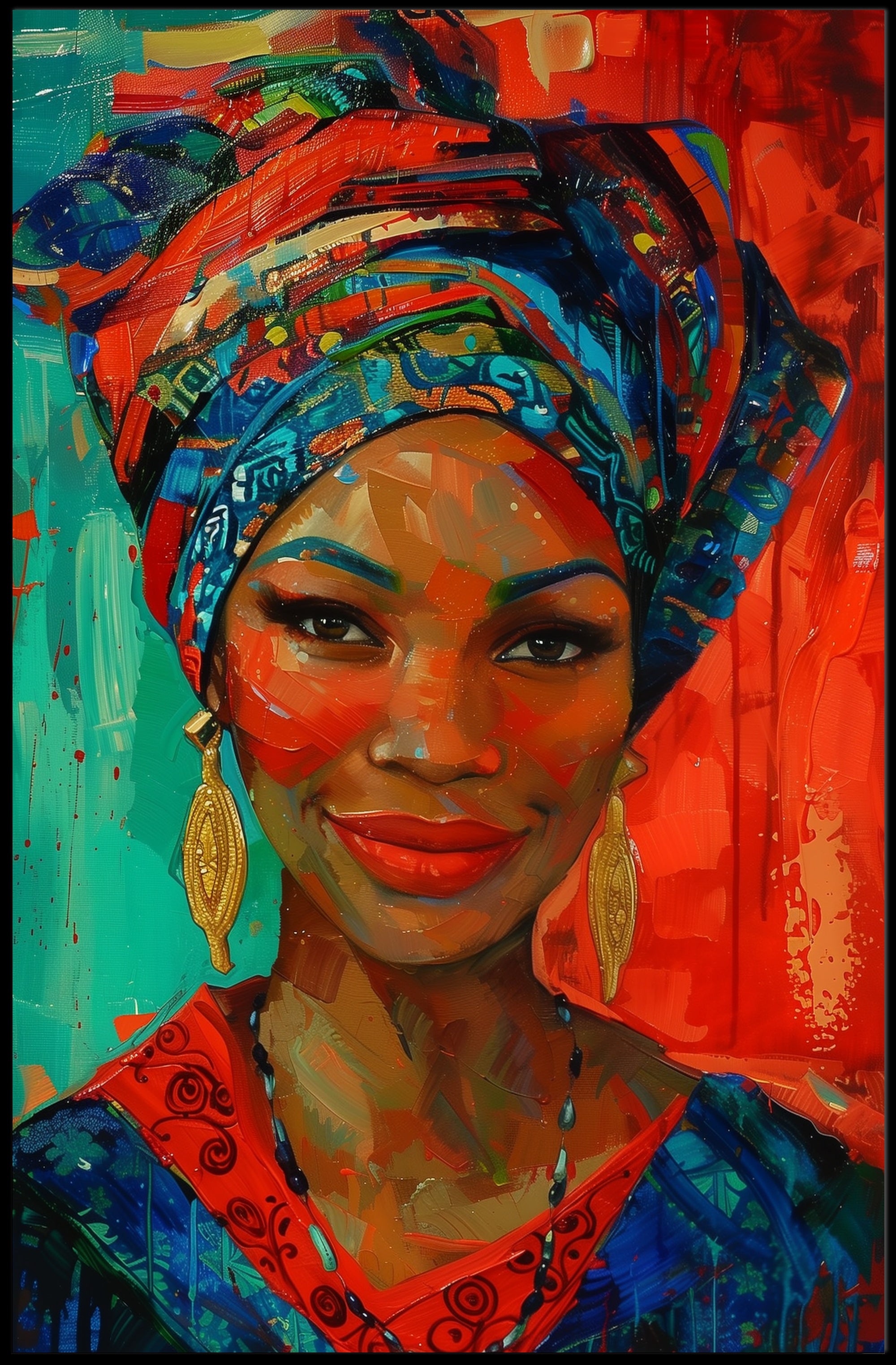 African Heritage Portrait: Vibrant Cultural or Heritage Poster