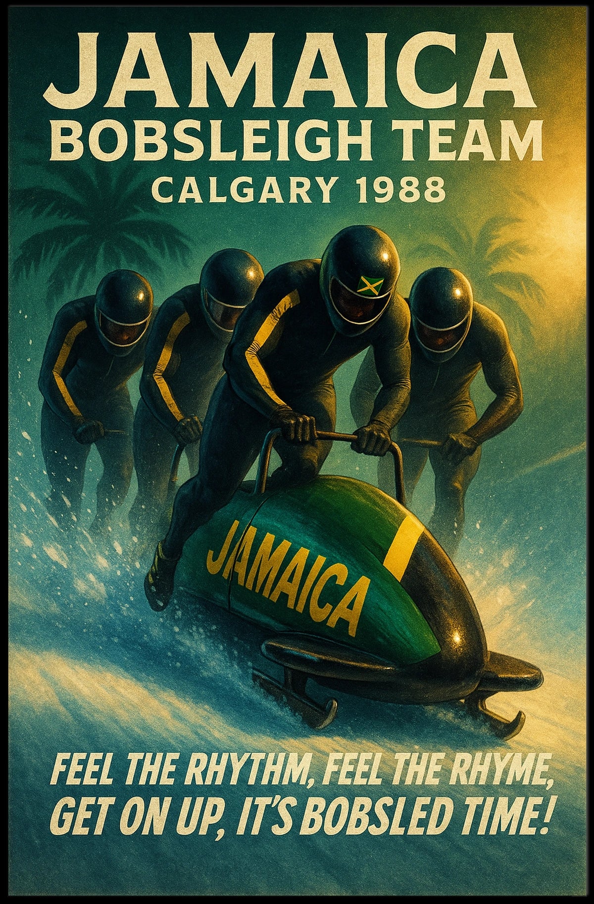 Jamaica Bobsleigh Team Calgary 1988 Poster