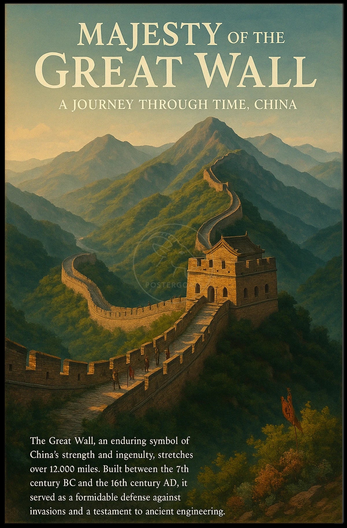 Majestic Great Wall of China Cultural or Heritage Poster