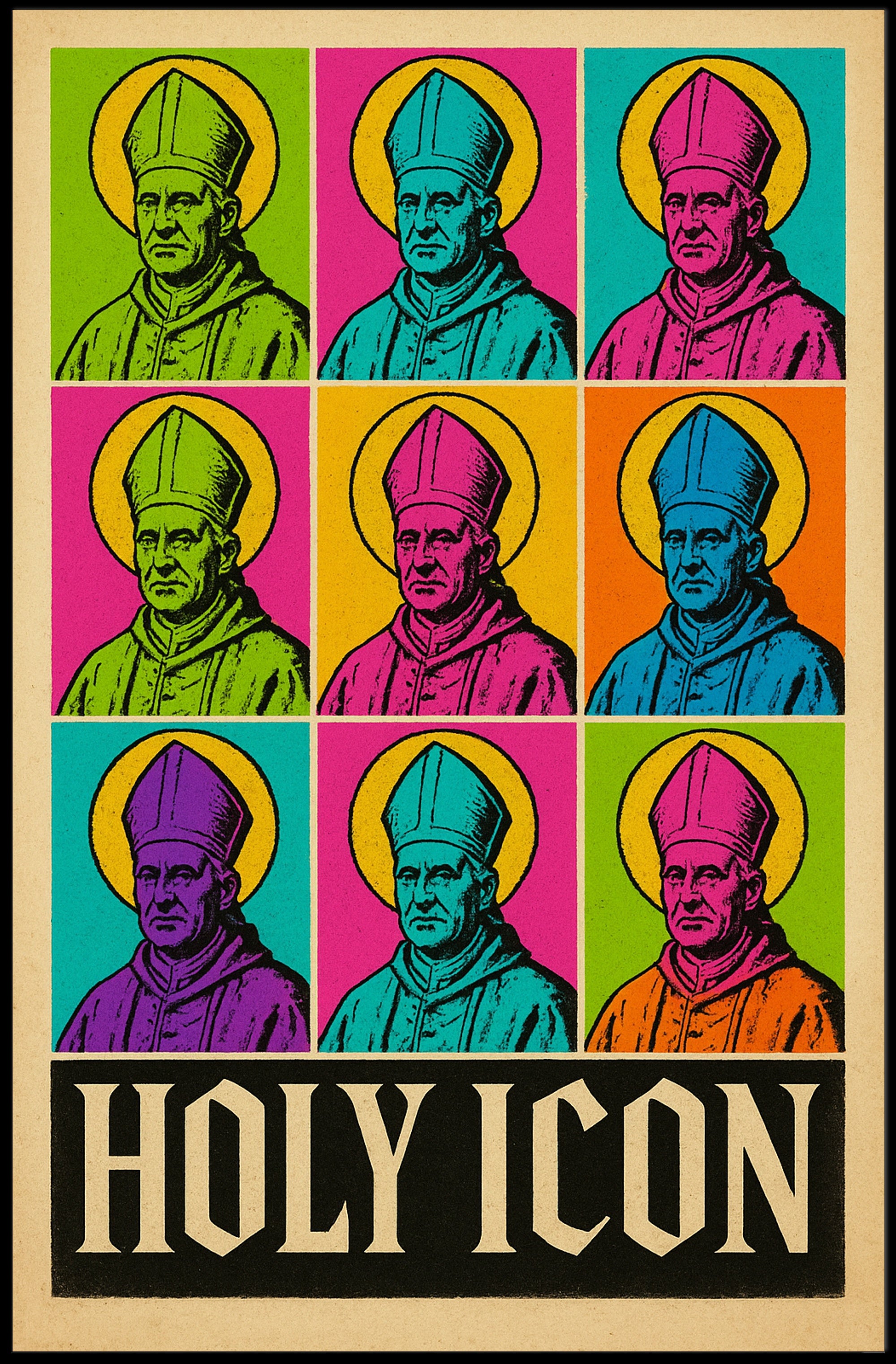 Pop Art Religious Bishop - Cultural or Heritage Poster