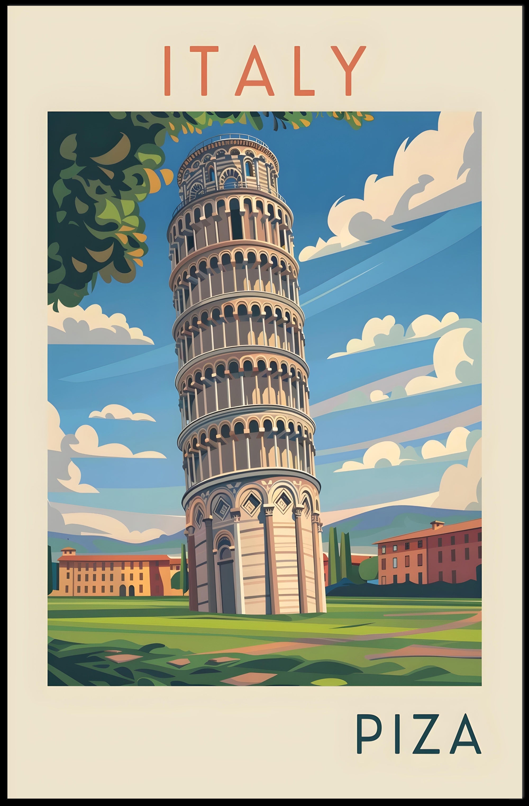 Leaning Tower of Pisa Poster